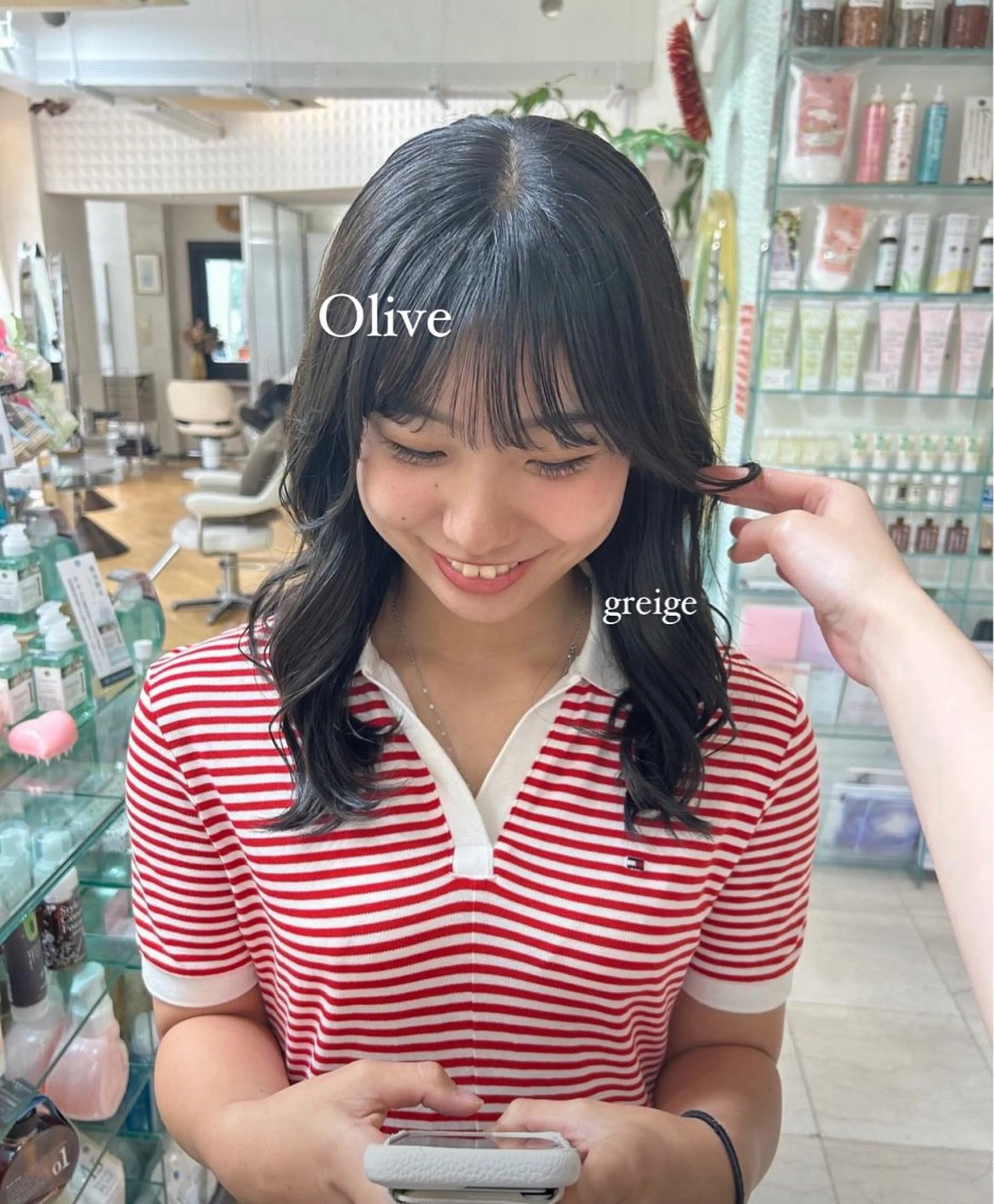 ミディアム カラー ヘアカラー ありむらもえ/ 透明感カラーのヘアスタイル