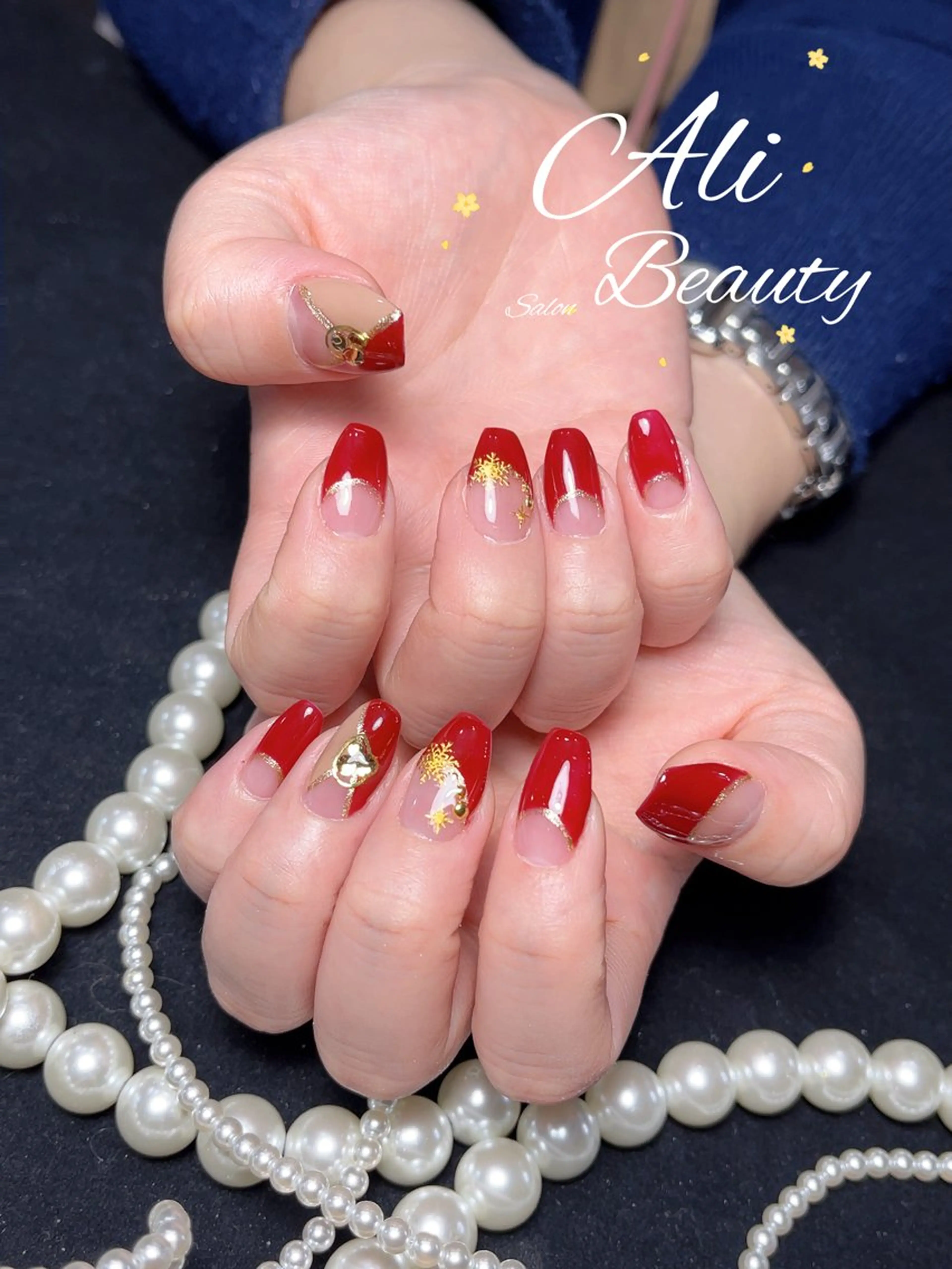ネイル 冬ネイル クリスマス ハンドネイル Ali 新小岩 ネイル専門のネイルデザイン