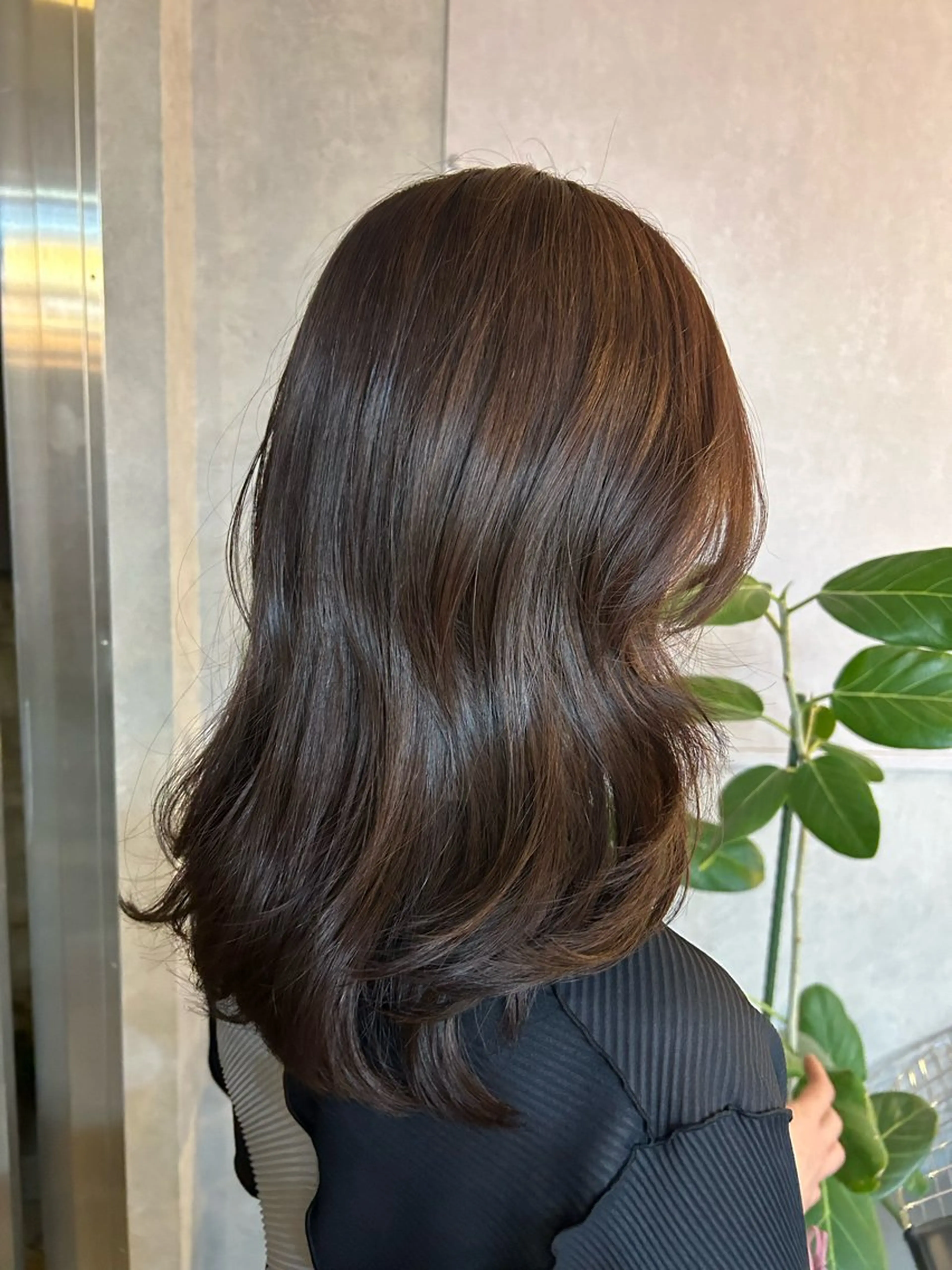 ミディアム カラー ブラウンカラー ナチュラルブラウン ヘアカラー トリートメント ヘアセット みほ/髪質改善/ モード/ニュアンスのヘアスタイル