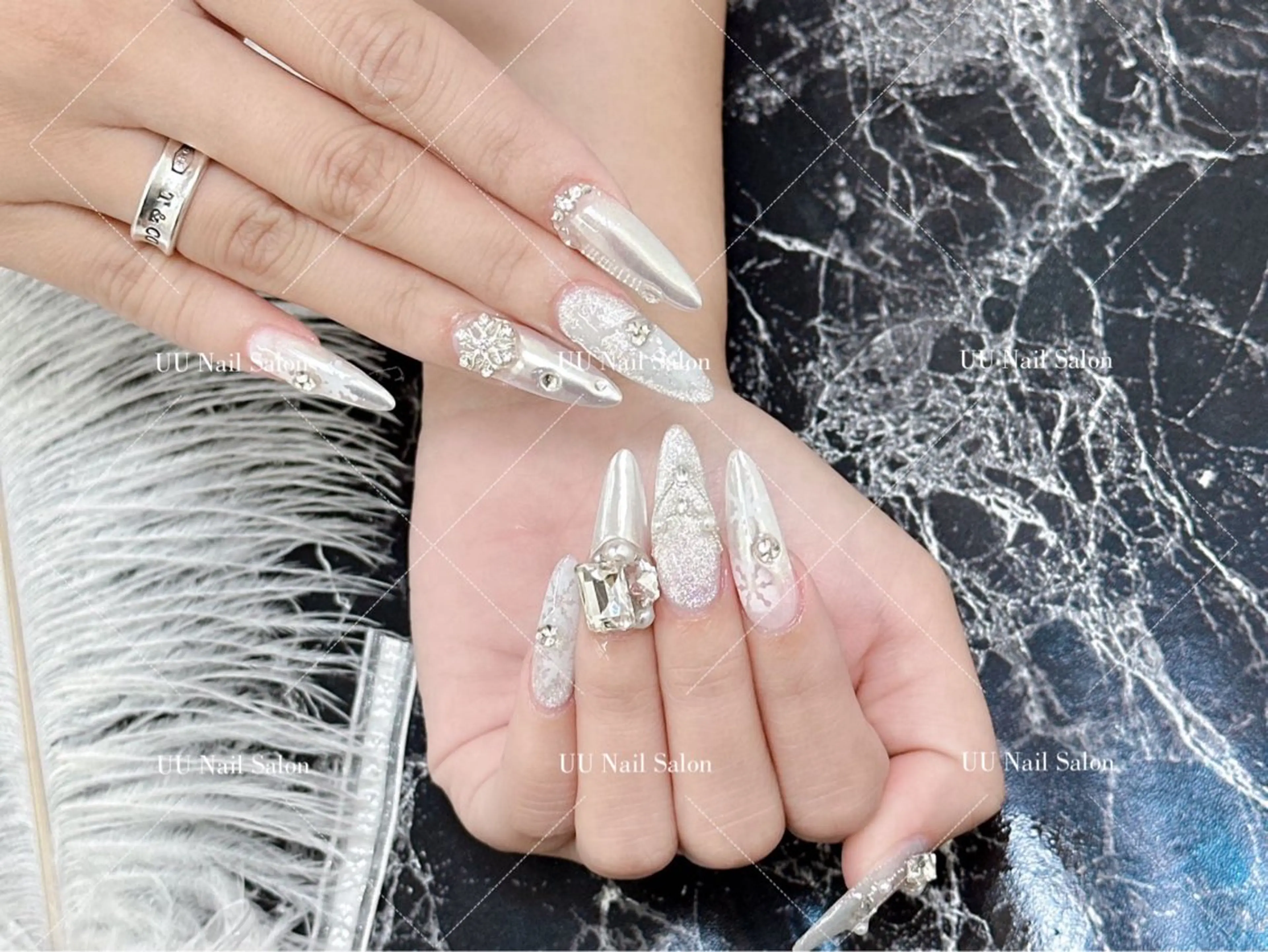 ネイル 冬ネイル クリスマス ハンドネイル UU Nail Salon 西川口のネイルデザイン