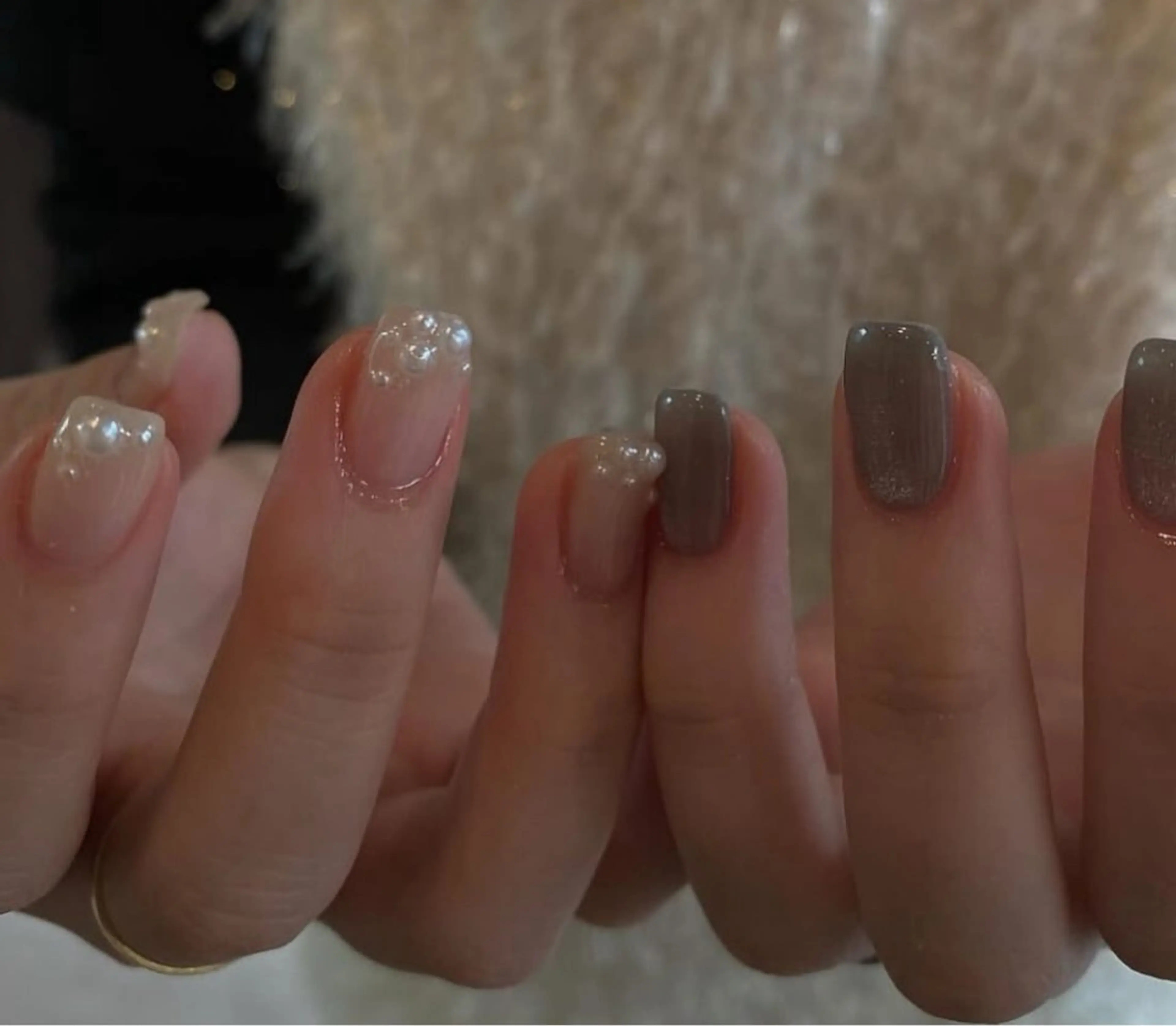 ネイル ニュアンスネイル ワンカラーネイル シンプルネイル 春ネイル tamu nail 　金町のネイルデザイン