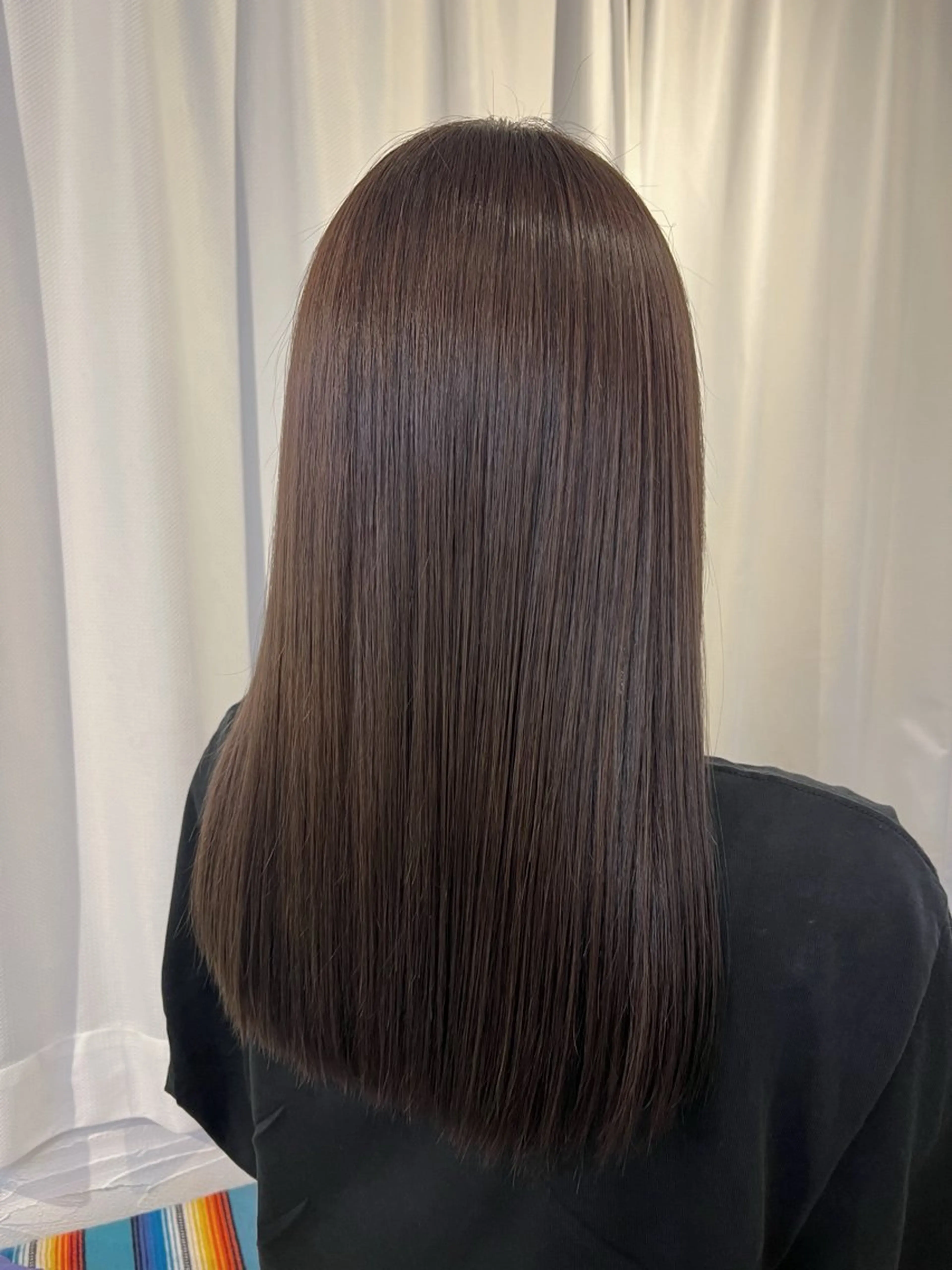 ロング カラー デザインカラー イヤリングカラー ハイライトカラー ボブ 顔周りカット ヘアカラー 縮毛矯正 トリートメント KANA/ボブ/ インナーカラー/艶髪のヘアスタイル