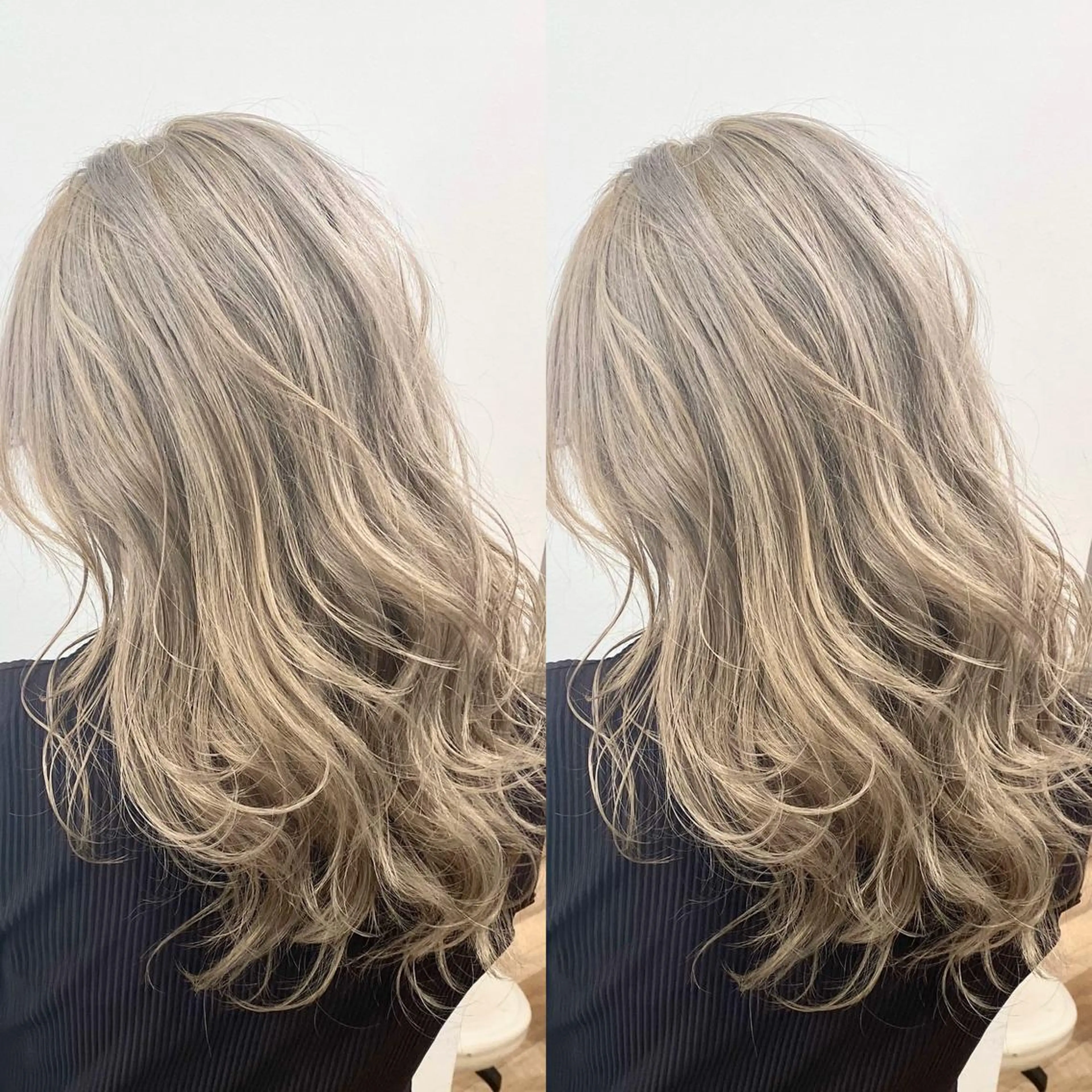 セミロング カラー 🌙HIZUKI🌙 ハイトーン 艶髪のヘアスタイル