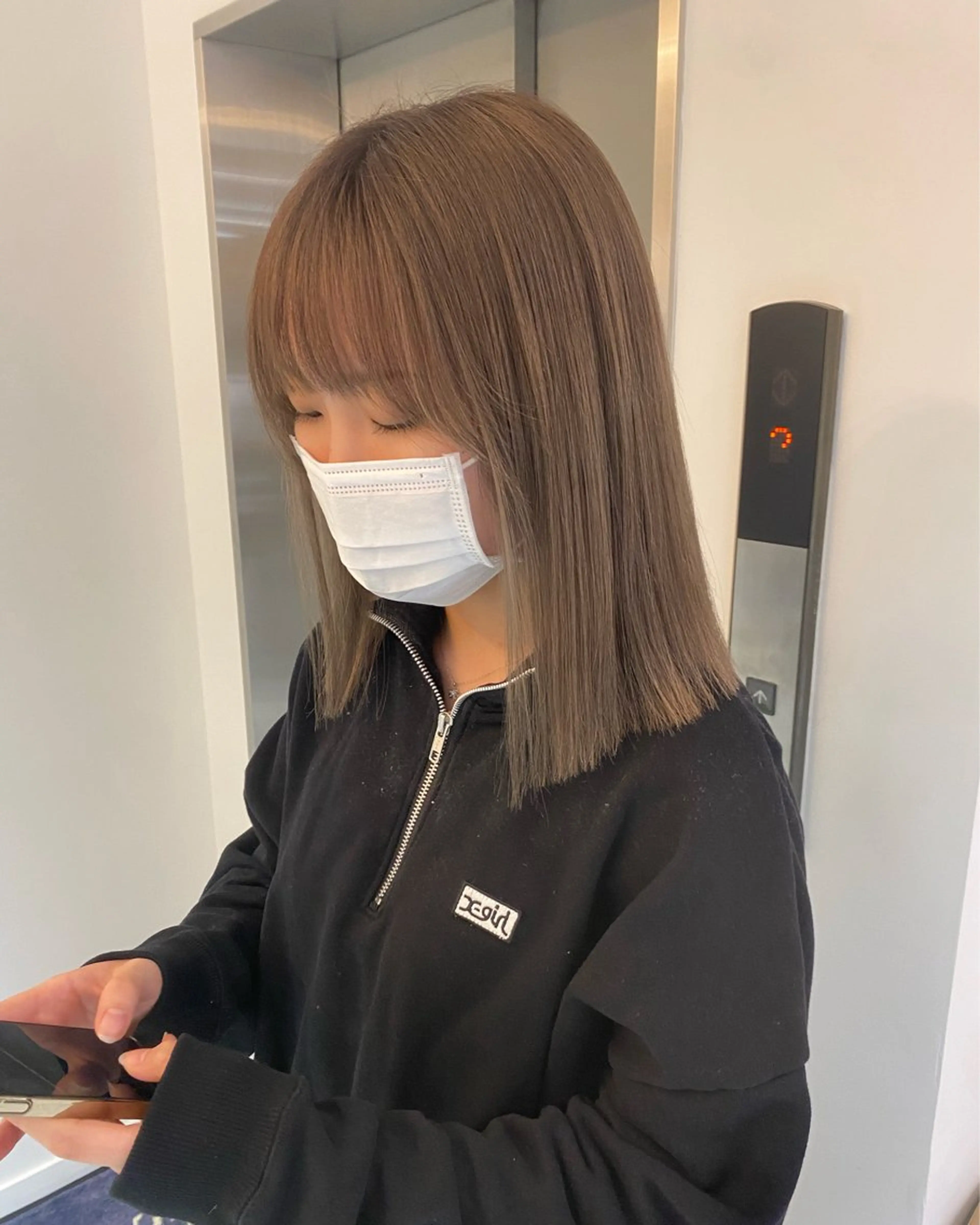 ミディアム カラー 広島/ヘアセット /ベージュ/わかなのヘアスタイル