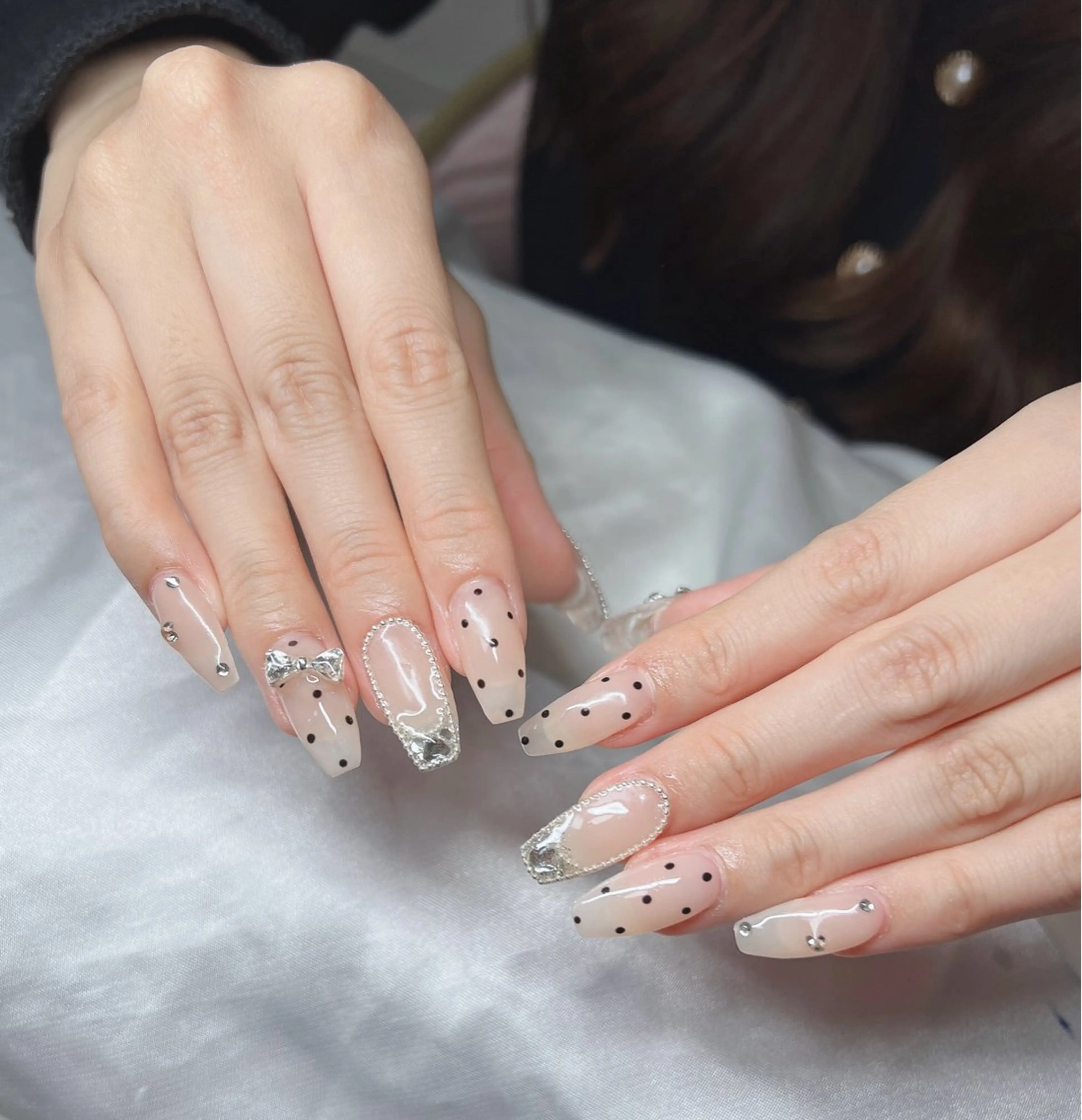 ネイル 長さ出し グラデーション 卒業式 キラキラネイル マグネットネイル ハンドネイル Lee Nailsのネイルデザイン