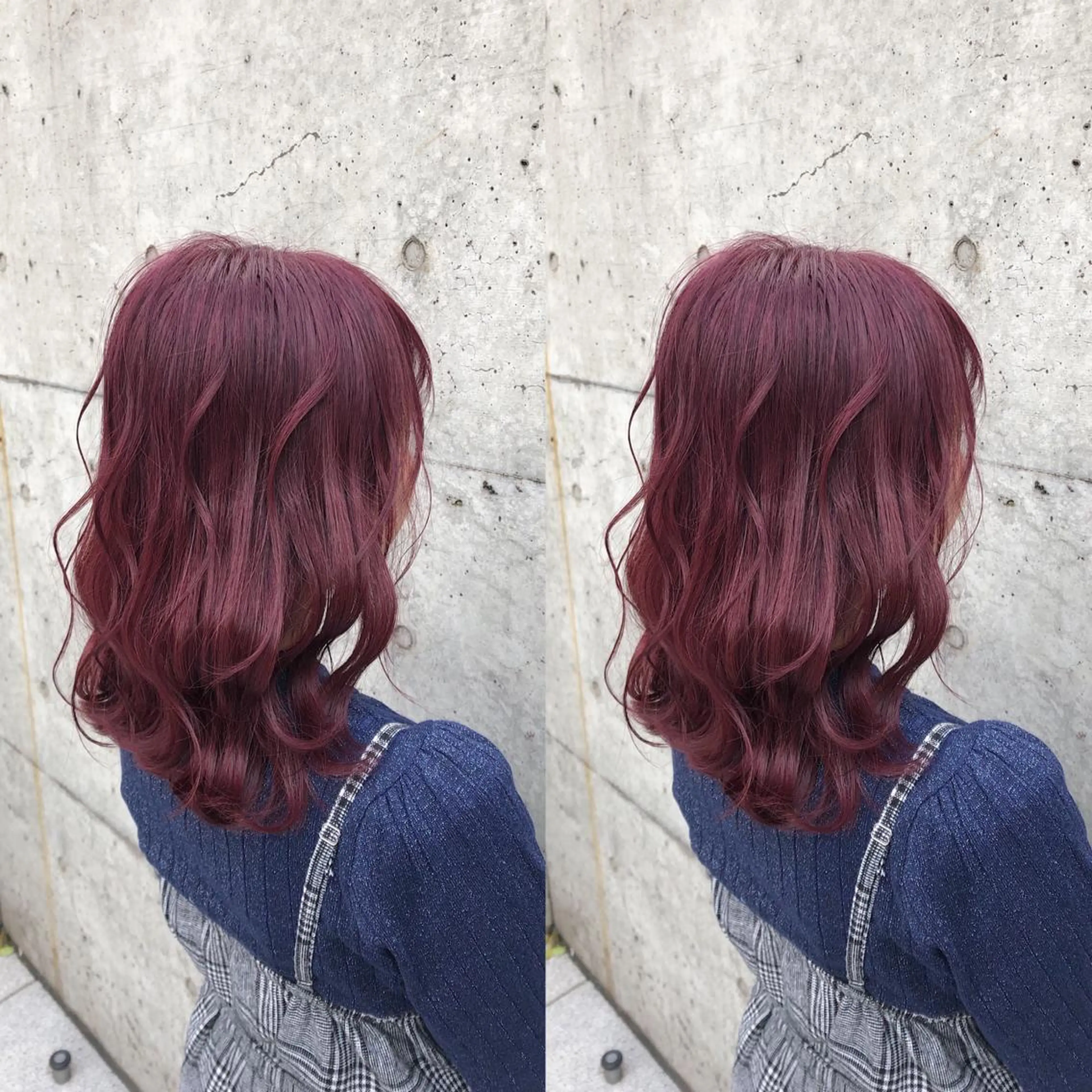 セミロング カラー ヘアアレンジ メンズ キッズ ピンクカラー カット ヘアカラー トリートメント 💟Chloe原宿店 🩶ハイトーンのヘアスタイル