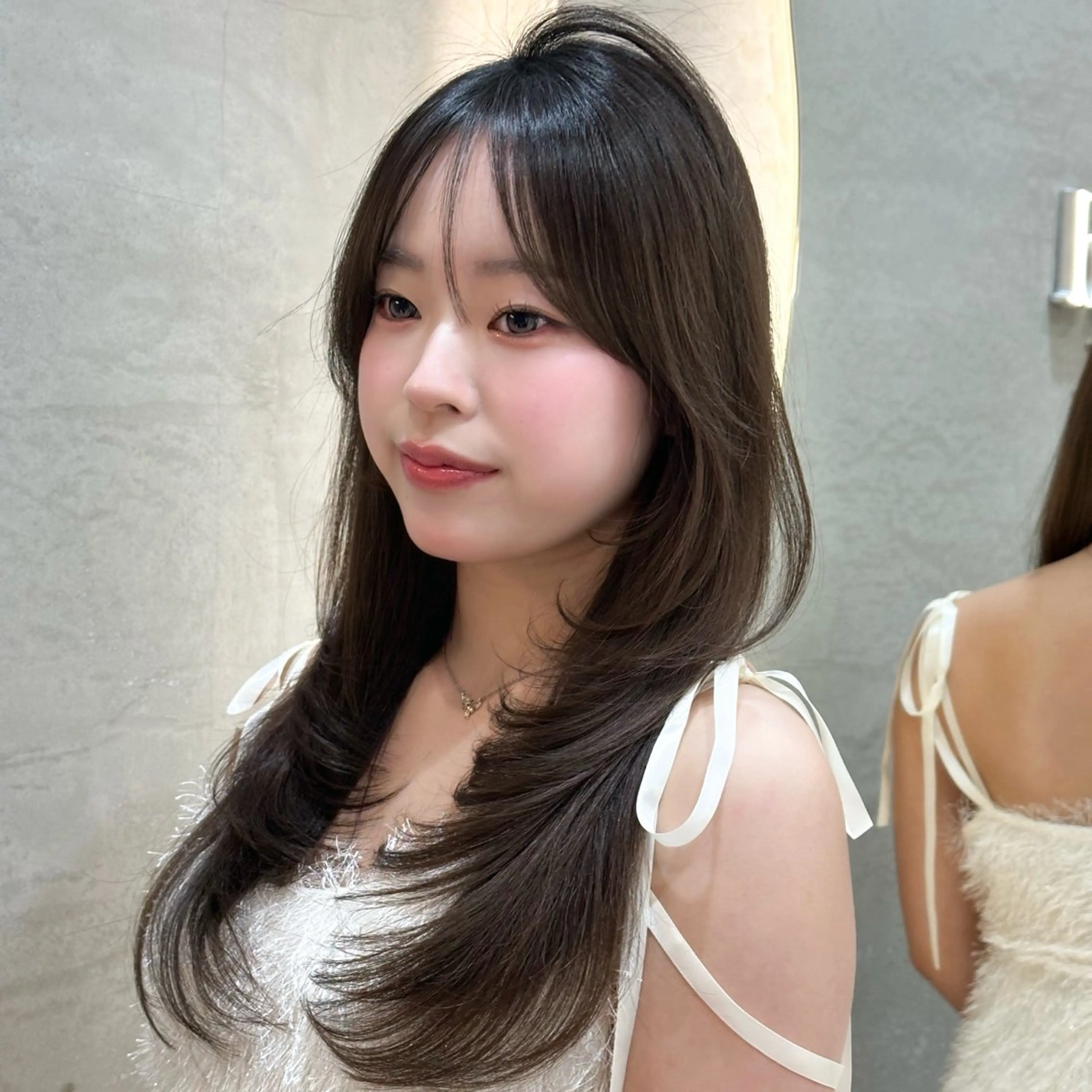 ロング カット ヘアカラー トリートメント 縮毛矯正/韓国ヘア /レイヤー🎀ミズキのヘアスタイル