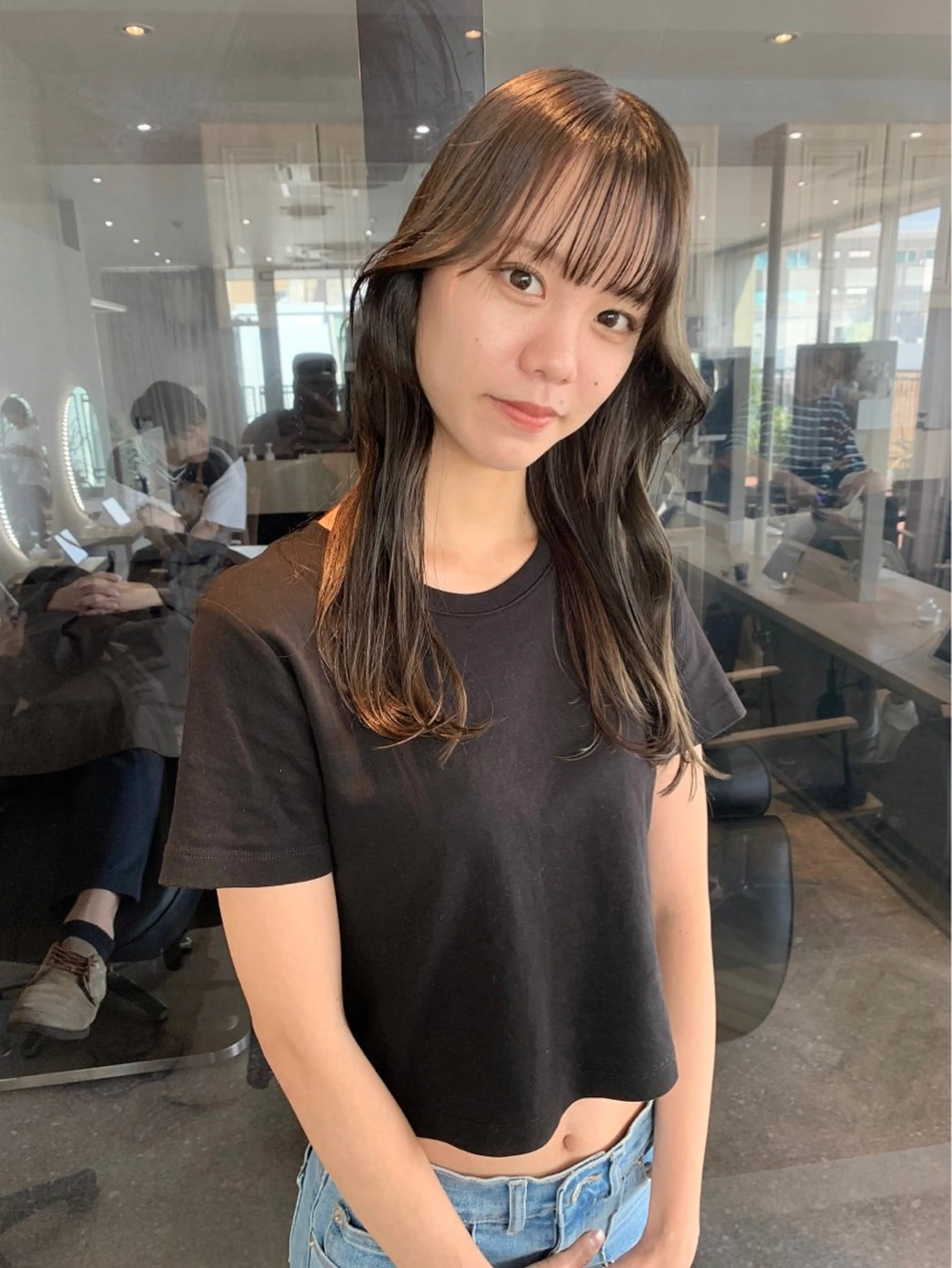 セミロング カラー 韓国ヘア🇰🇷/ 顔周り/松田光里のヘアスタイル