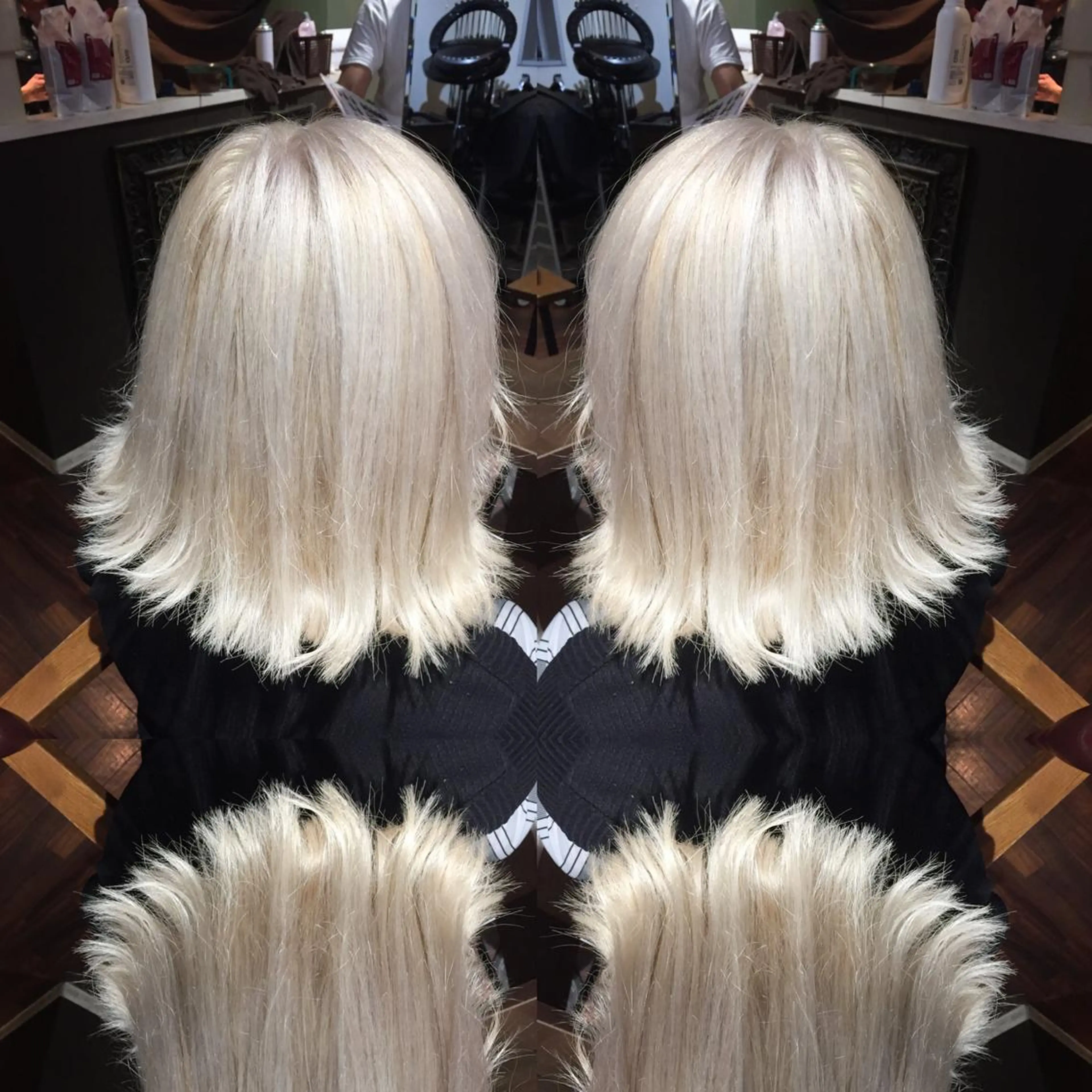 ミディアム カラー ブロンド ホワイトブロンド ヘアカラー トリートメント LUXBE LUCEのヘアスタイル