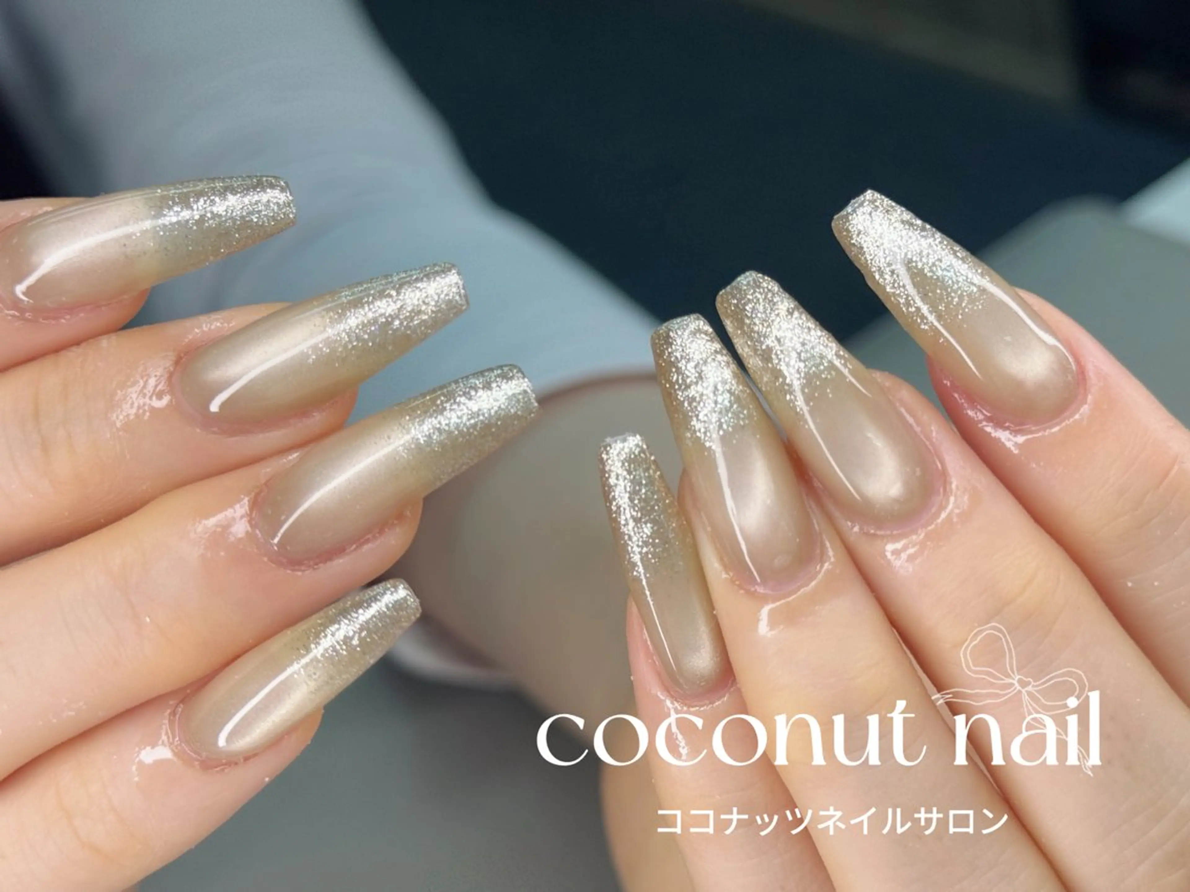 ネイル べっ甲ネイル フレンチネイル キラキラネイル マグネットネイル 大理石ネイル(マーブル) ハンドネイル 神田 ココナッツのネイルデザイン