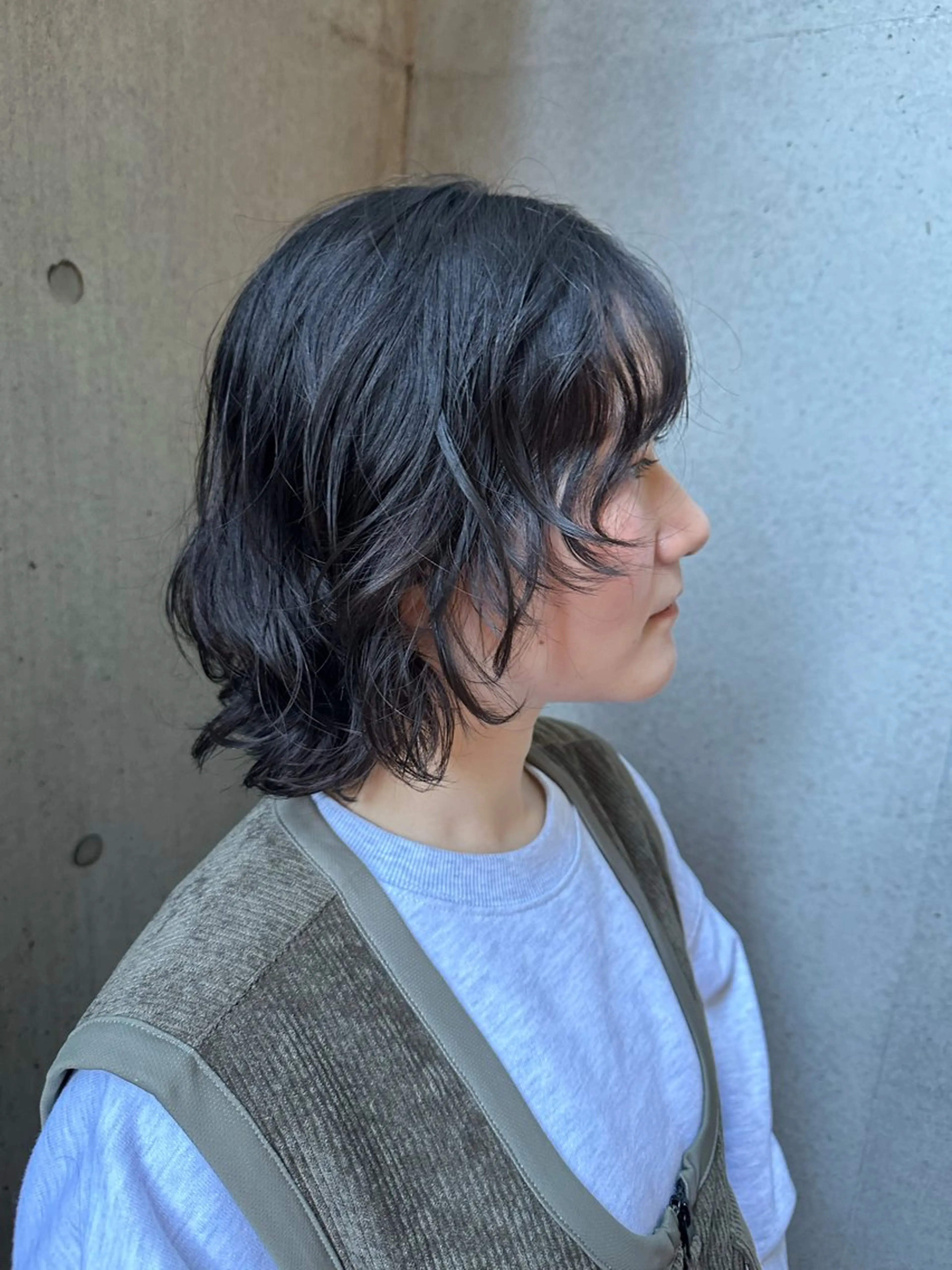 ミディアム パーマ 似合わせカット /パーマ岡本淳平のヘアスタイル