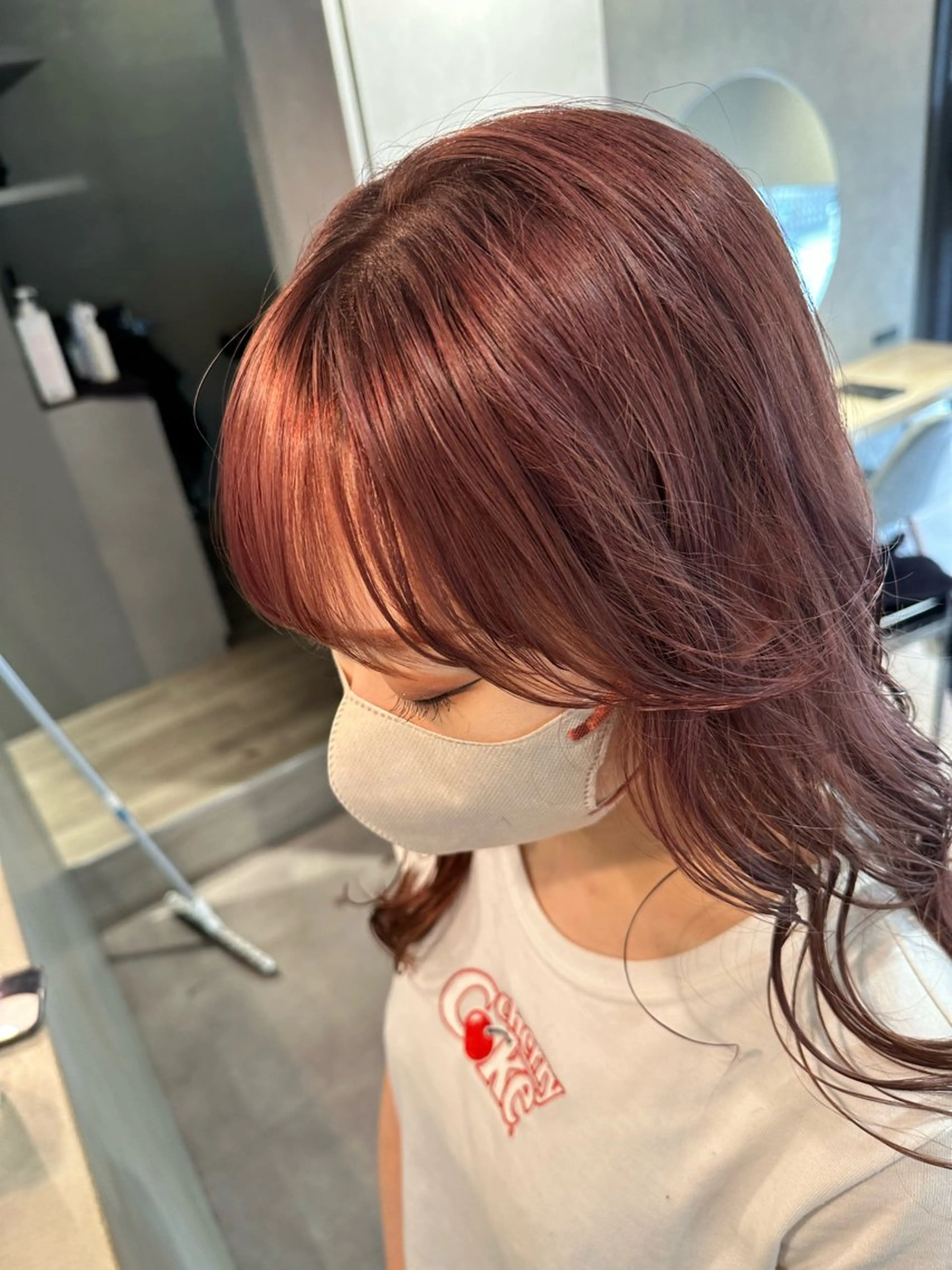 セミロング カラー ブリーチ ピンクカラー 韓国風ヘア 韓国風/オシャレ /縮毛矯正/滝口琴未のヘアスタイル