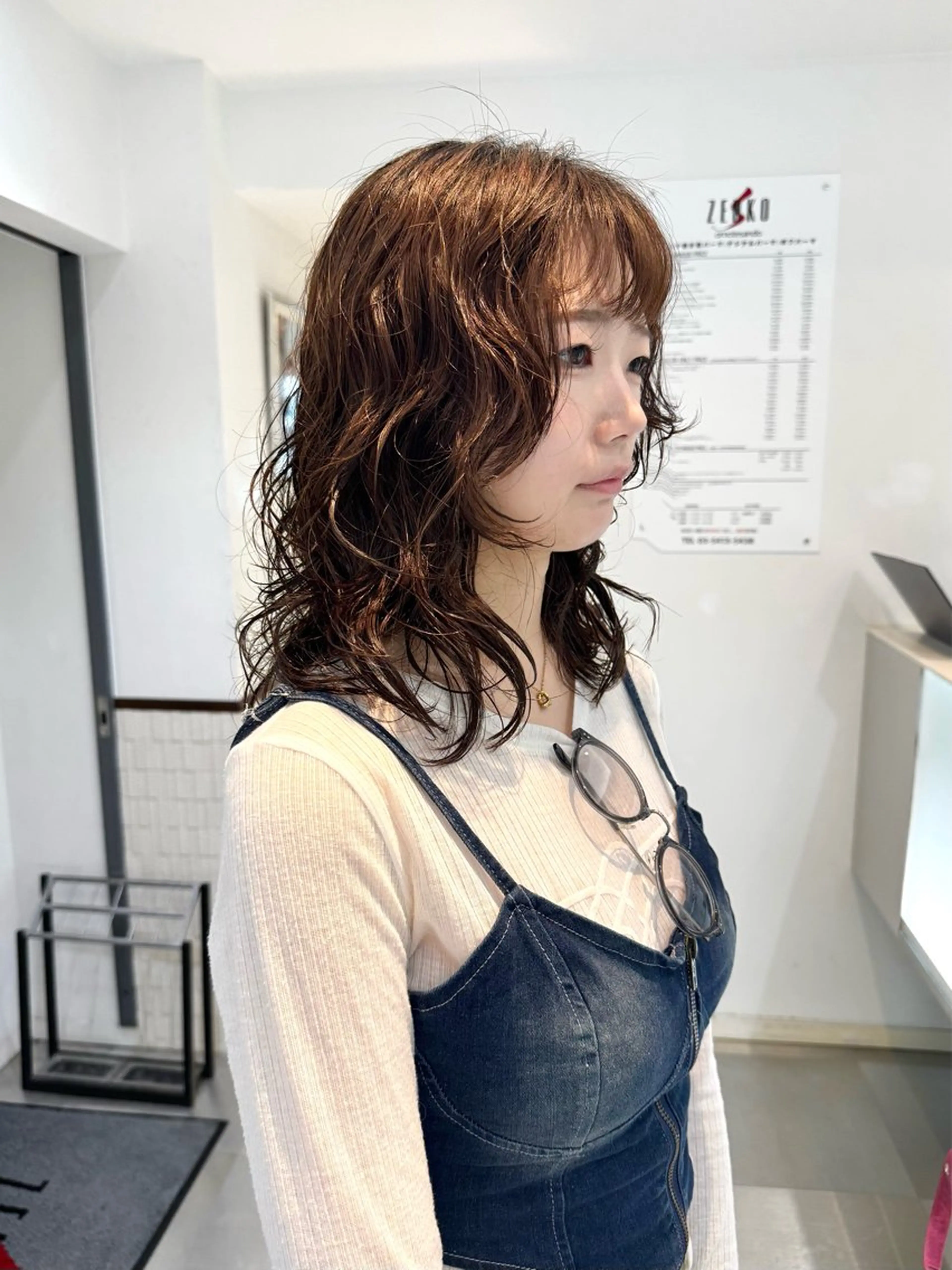 ミディアム パーマ カット パーマ トリートメント ZENKO表参道店所属・デジタルパーマ 🌀ボブ　萩原　龍のヘアスタイル