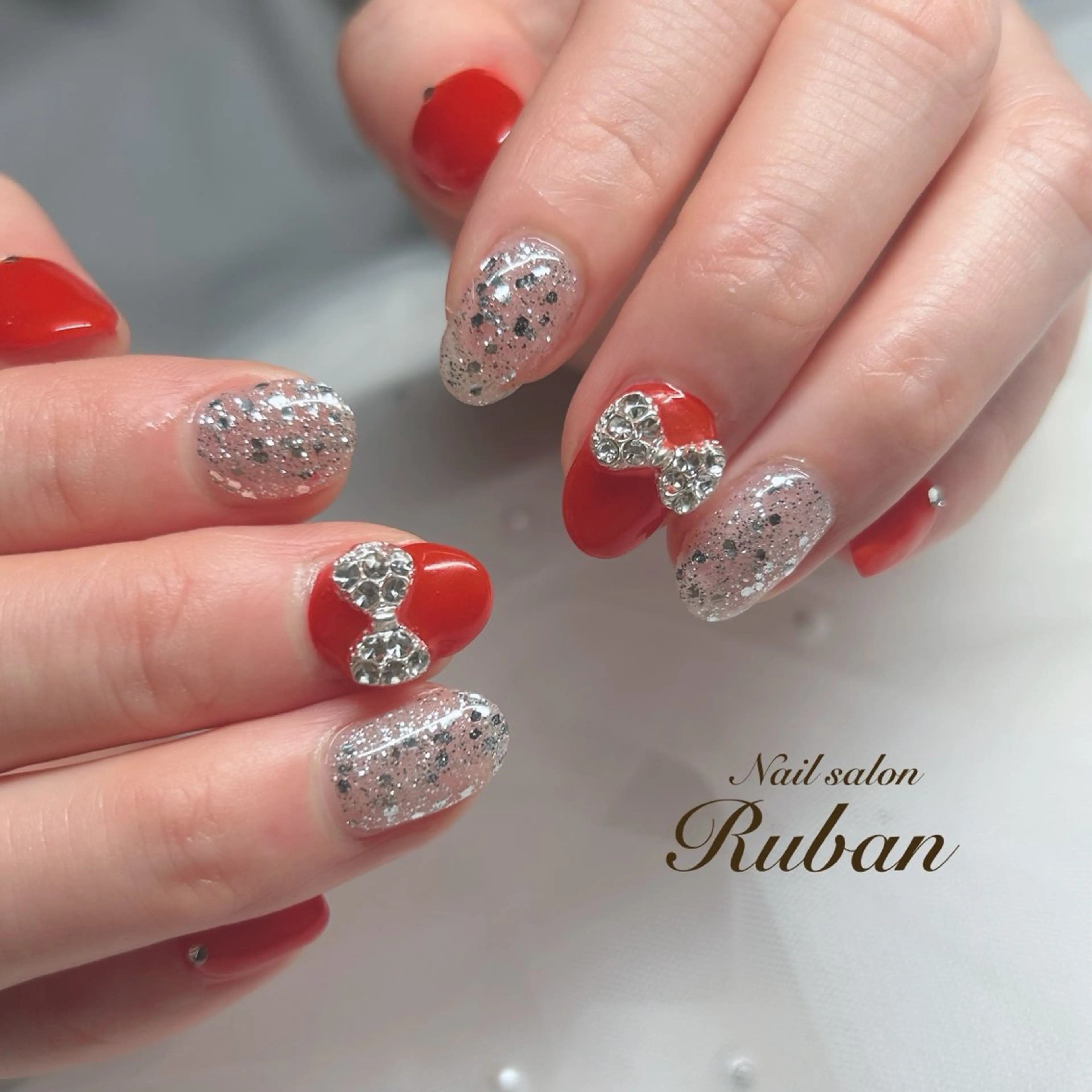 ネイル ワンカラーネイル リボン Nail salon Rubanのネイルデザイン
