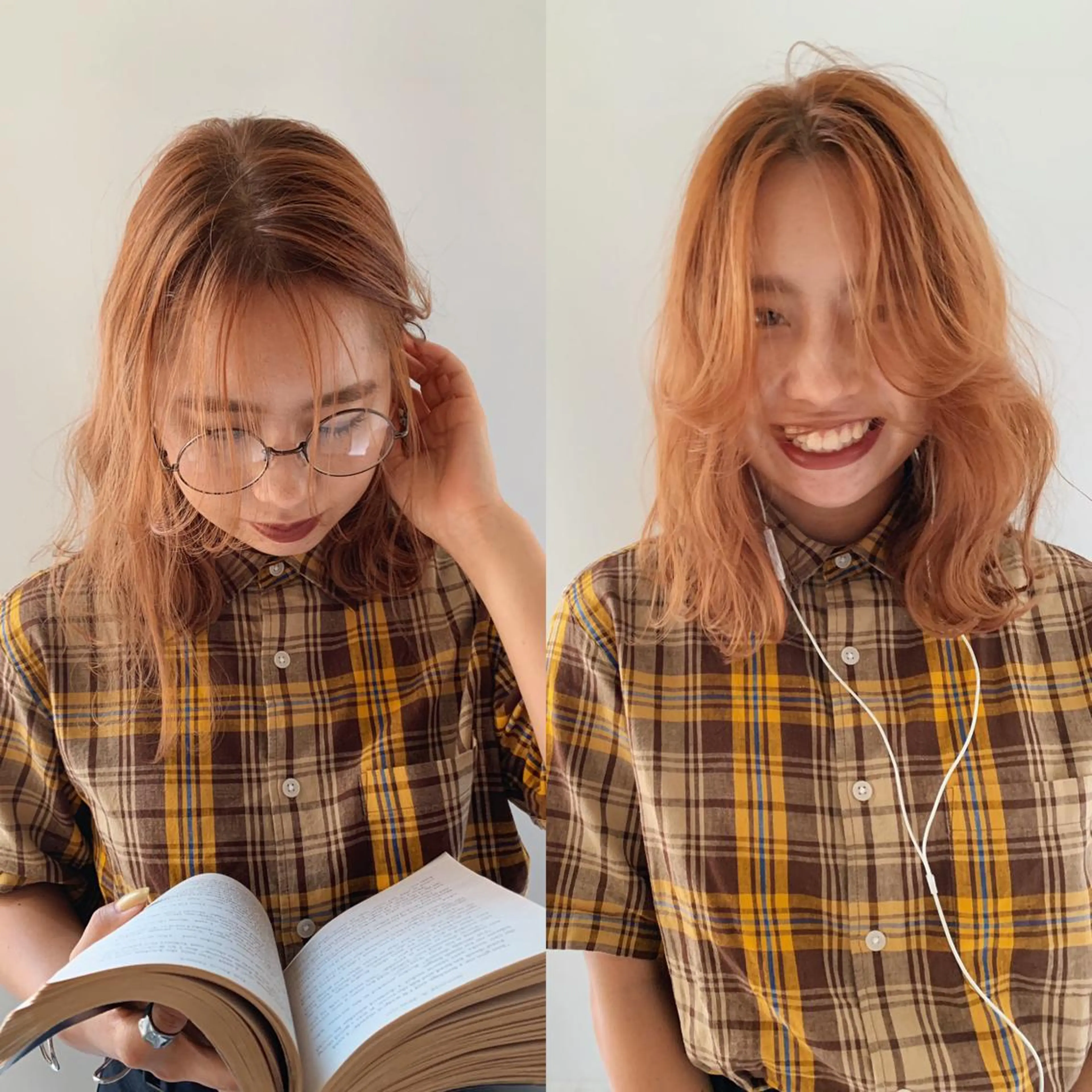 ミディアム カラー ヘアアレンジ ベージュカラー オレンジ オレンジベージュ カット BANK'S hair所属・縮毛矯正 髪質改善寺坂雄飛💐のヘアスタイル