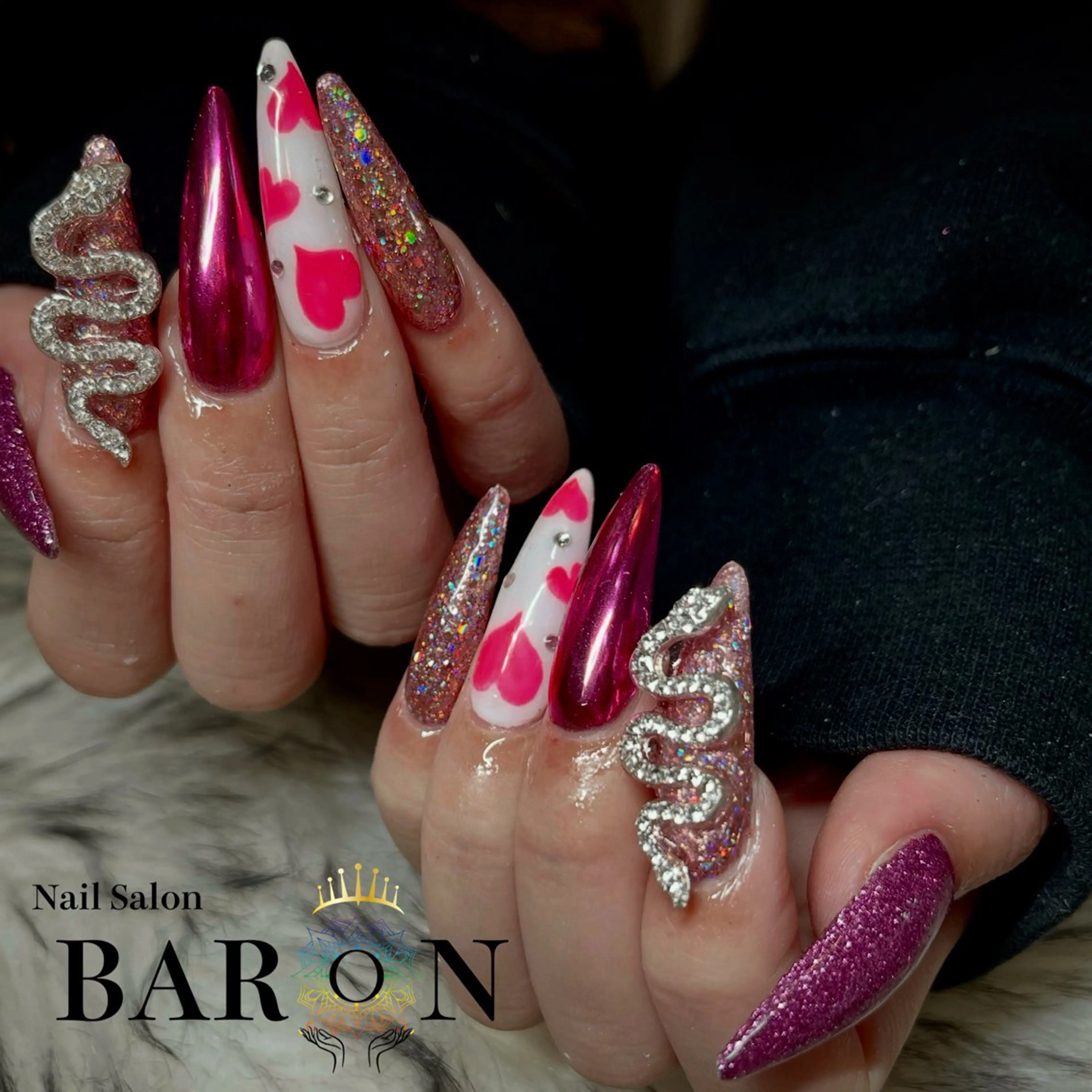 ネイル ピンク ハンドネイル ☆SAKI☆ BARON 店長のネイルデザイン