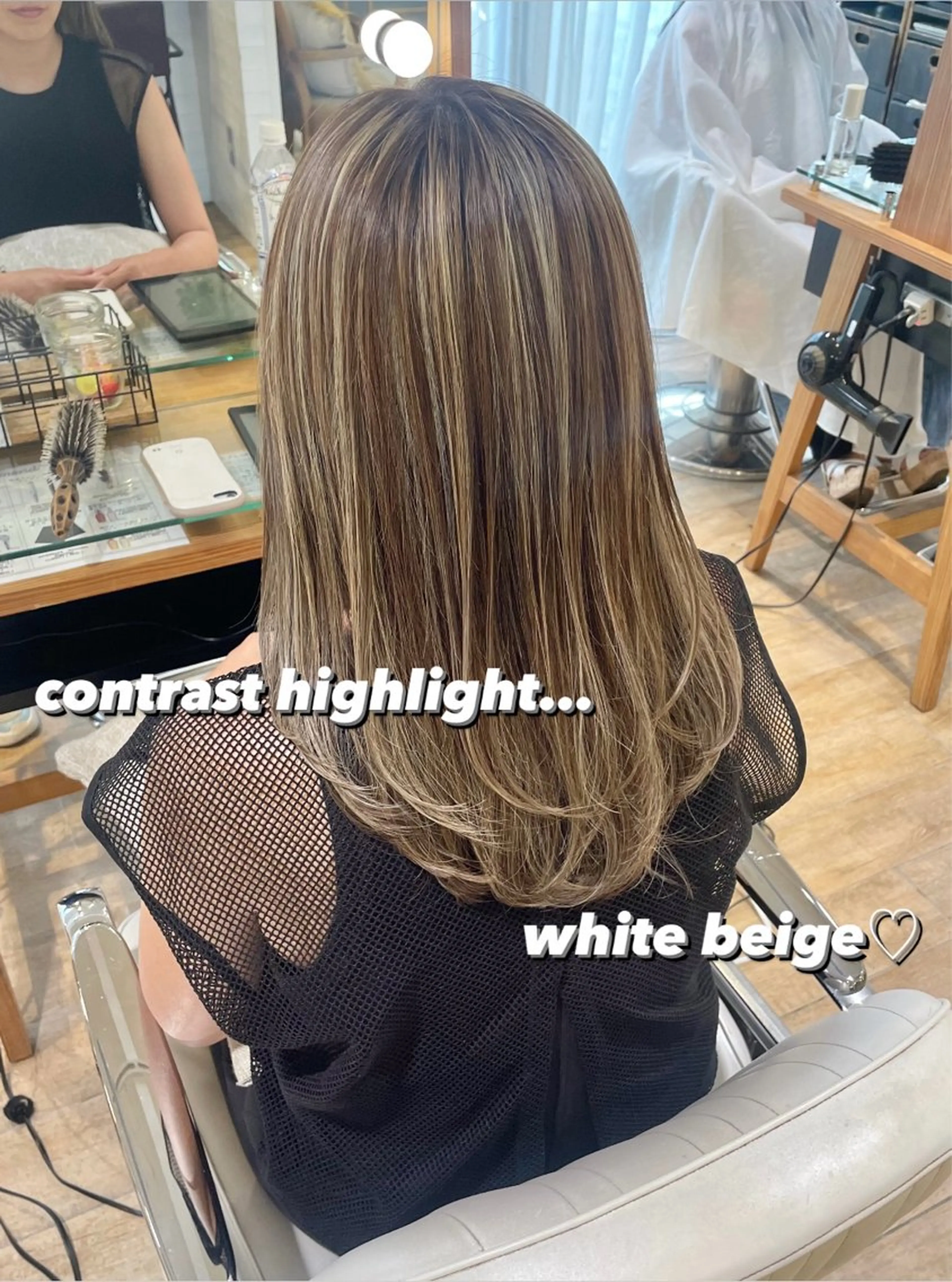 セミロング カラー ヘアアレンジ ヘアカラー ハイトーンピンク🍑 ブリーチ🍑RINAのヘアスタイル