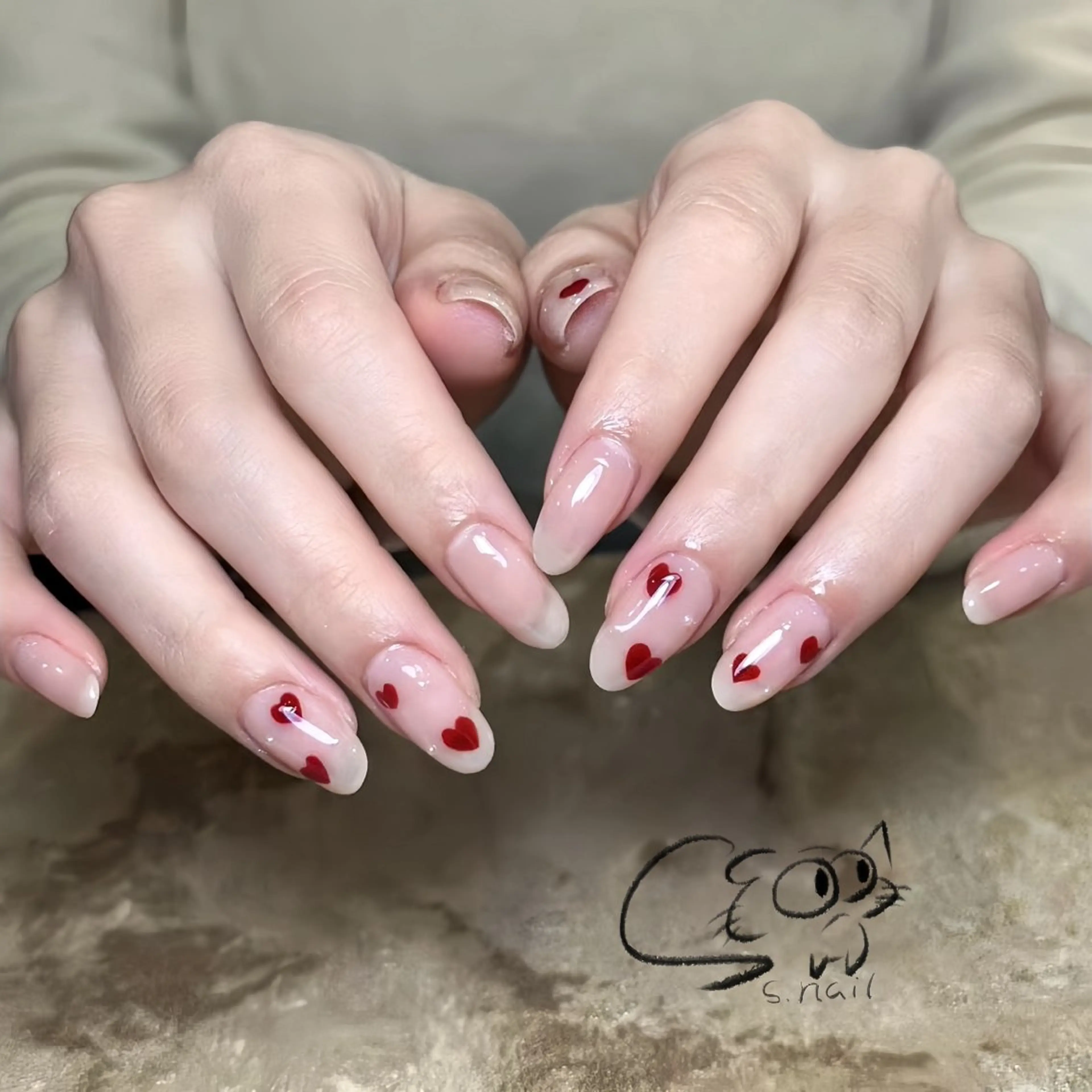 ネイル チークネイル フレンチネイル グラデーション マグネットネイル ワンカラーネイル S.nail _のネイルデザイン