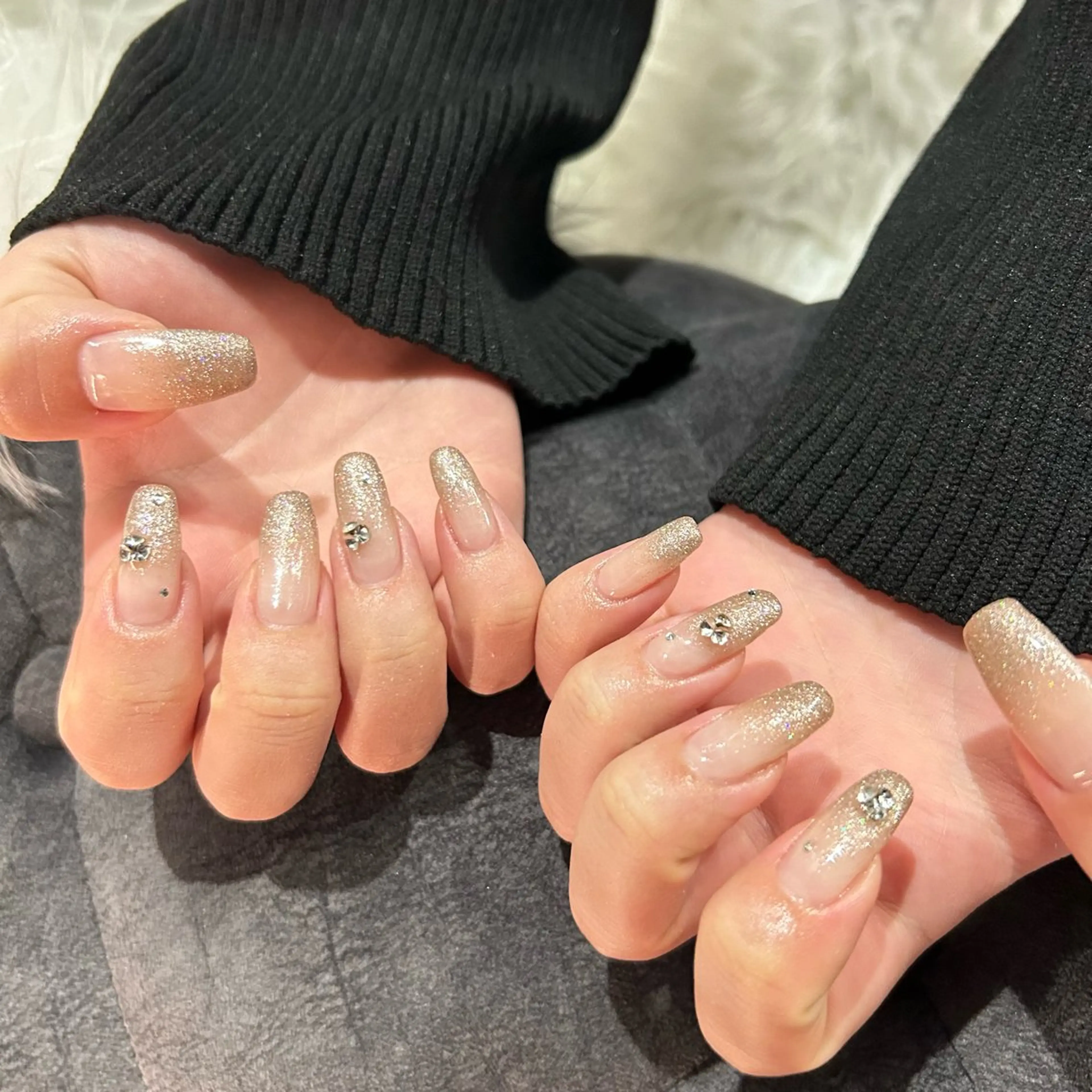 ネイル ラメ(グリッター) ラメグラデーション ハンドネイル 春日井Dahlia Beauty中川のネイルデザイン