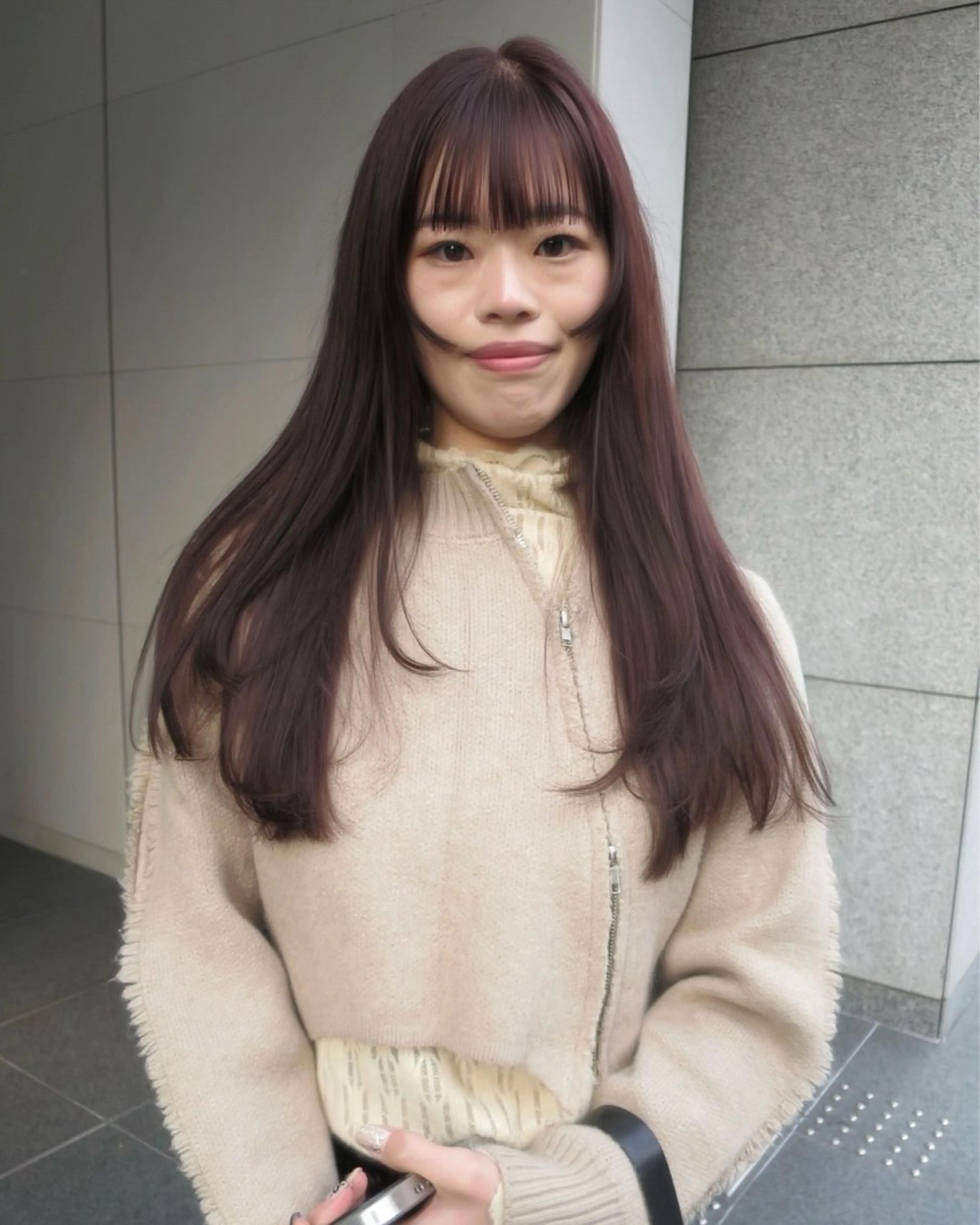 ミディアム カット ヘアカラー トリートメント yuma/ブリーチ なし/透明感/暖色のヘアスタイル