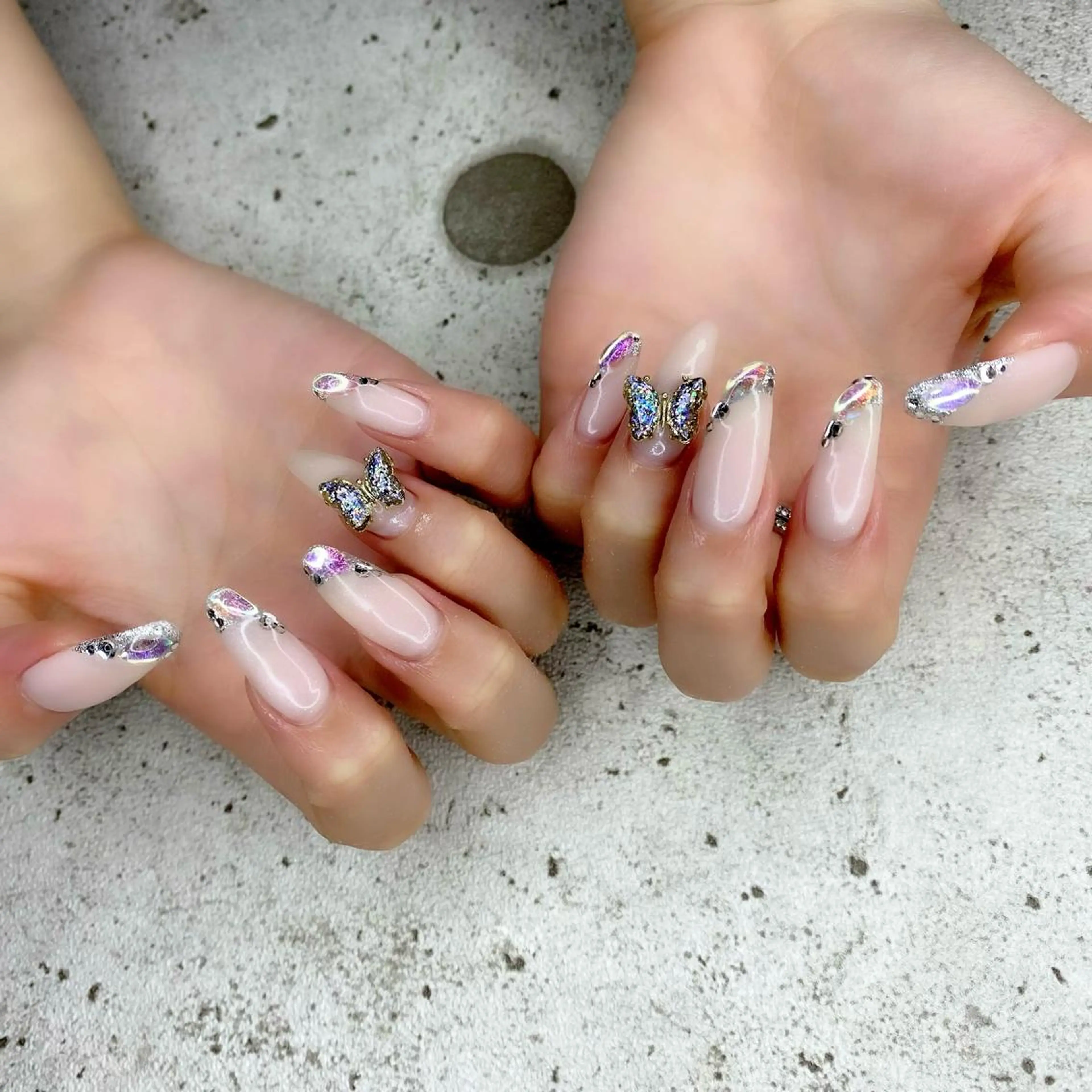 ネイル ジェルネイル 氷ネイル・うるうるネイル キラキラネイル 韓国ネイル ロングネイル Salon Ｋのネイルデザイン