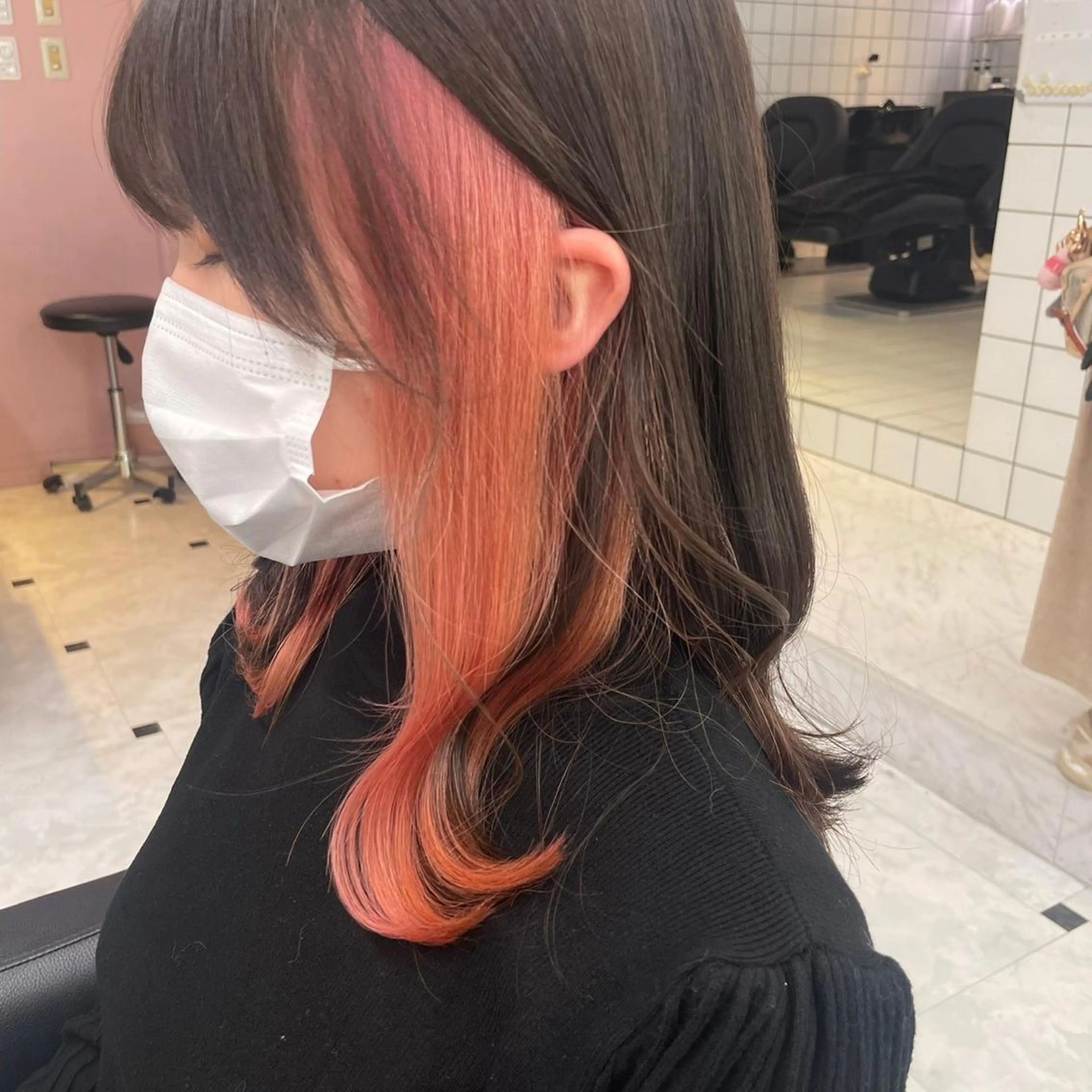 ミディアム カラー カット ヘアカラー トリートメント ヘッドスパ ヘアセット ブリーチなし特化 美容師💖SAE💖のヘアスタイル