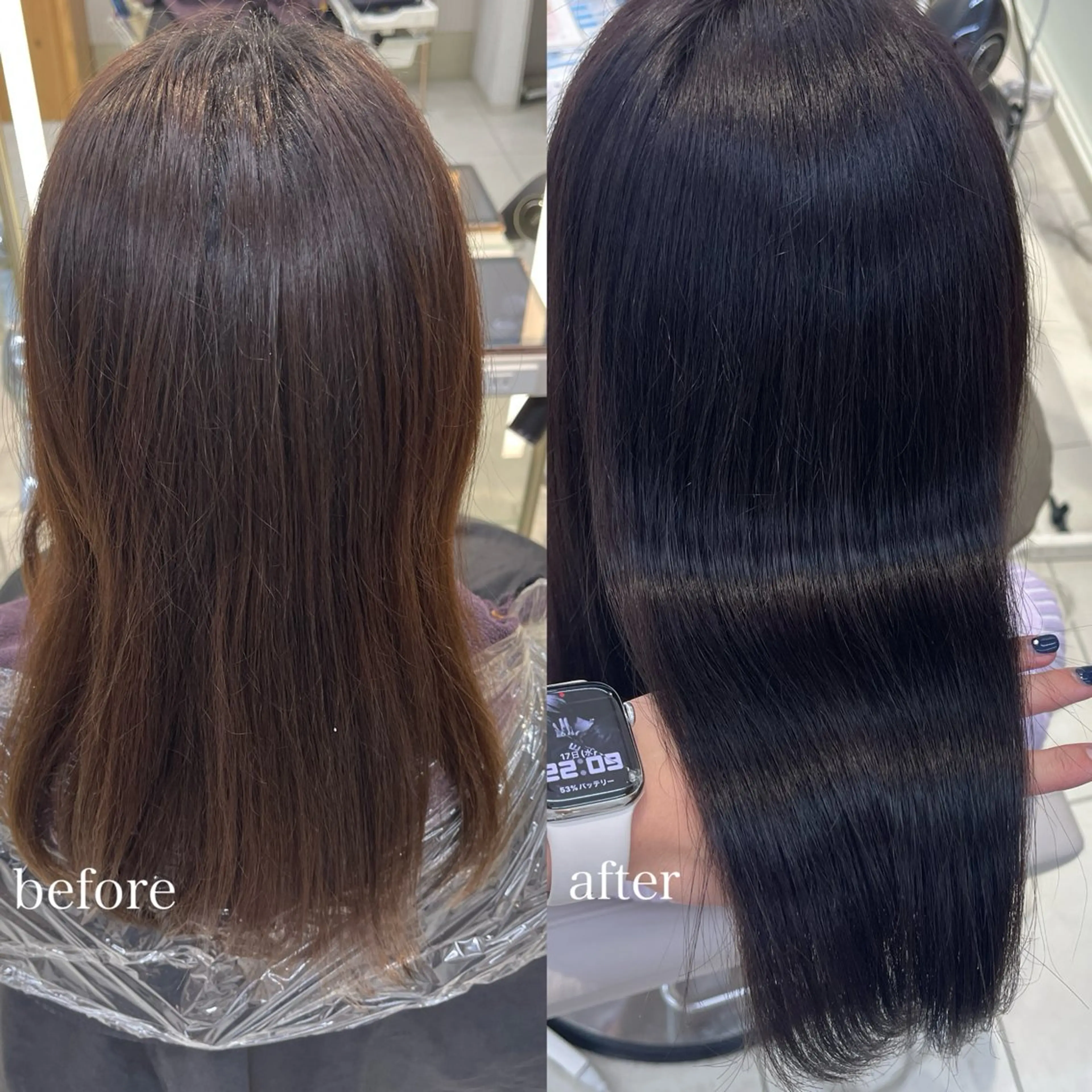 セミロング カラー ピンクカラー ヘアカラー Hina🫧透明感 /上品/モテ🫧のヘアスタイル