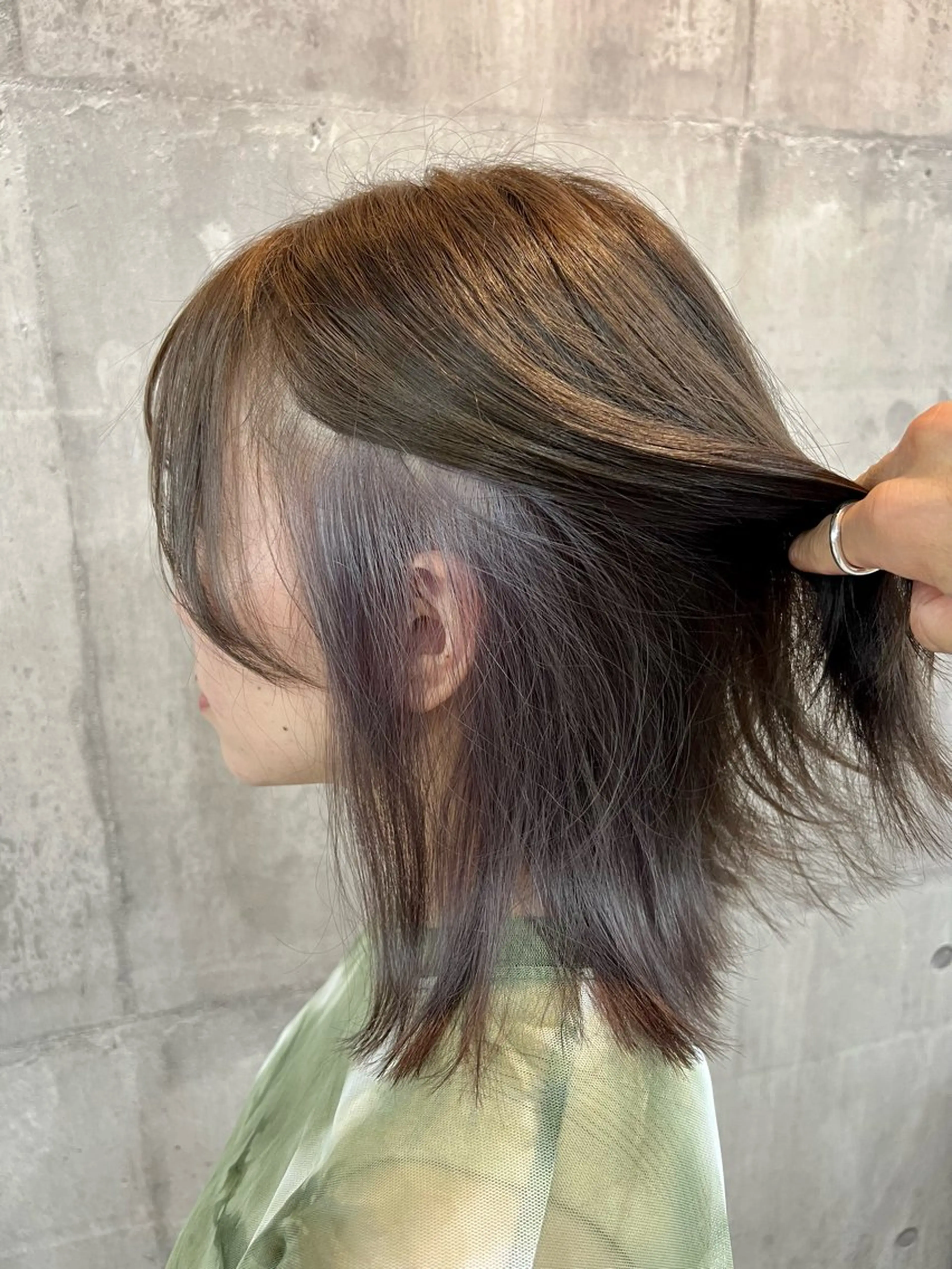 ミディアム ヘアカラー トリートメント 興津/韓国レイヤー ダブルカラー美髪縮毛のヘアスタイル