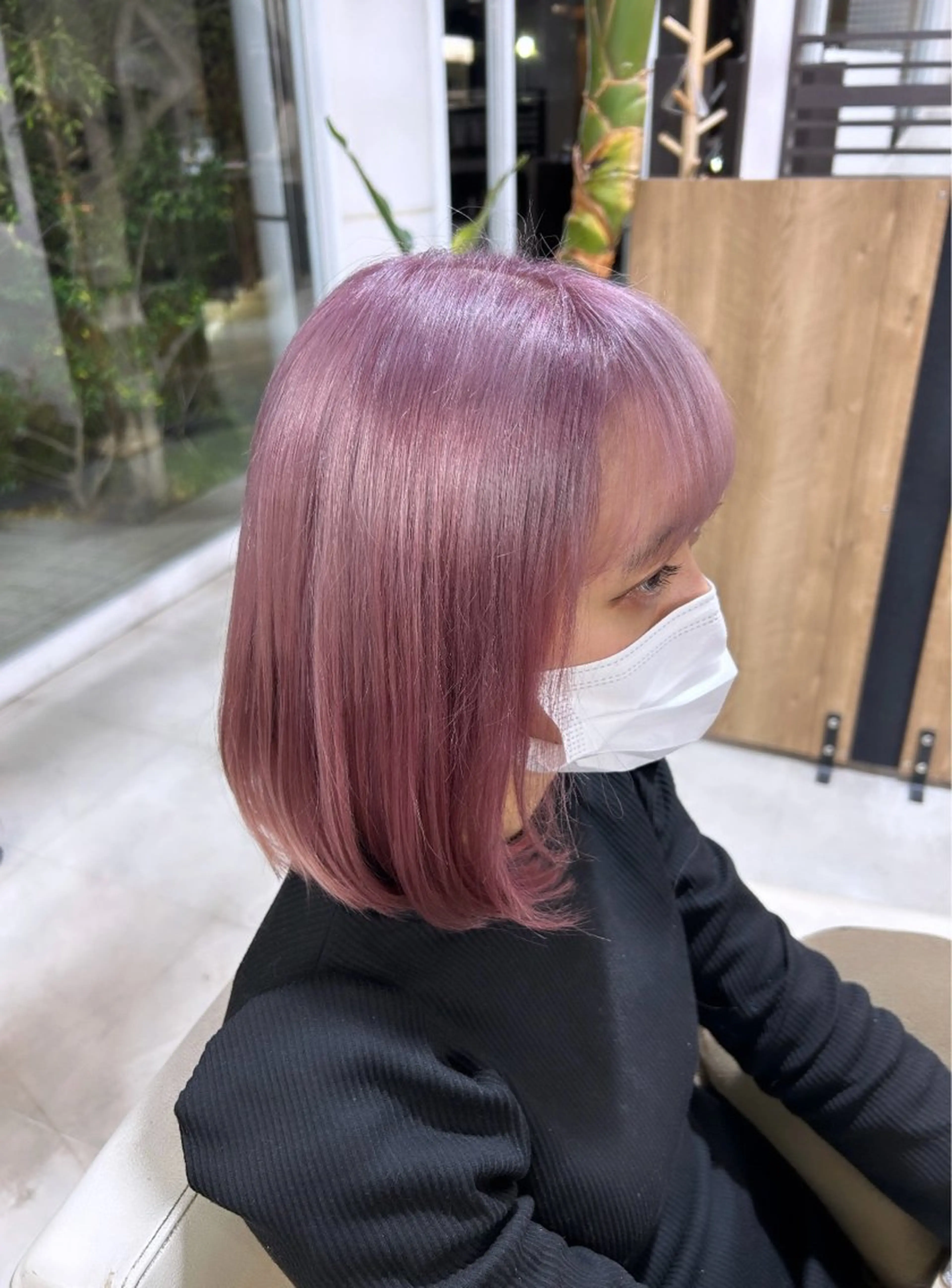 ミディアム カラー ブリーチ ピンクカラー まつ毛&ヘア earnest山田のマツエク・マツパデザイン