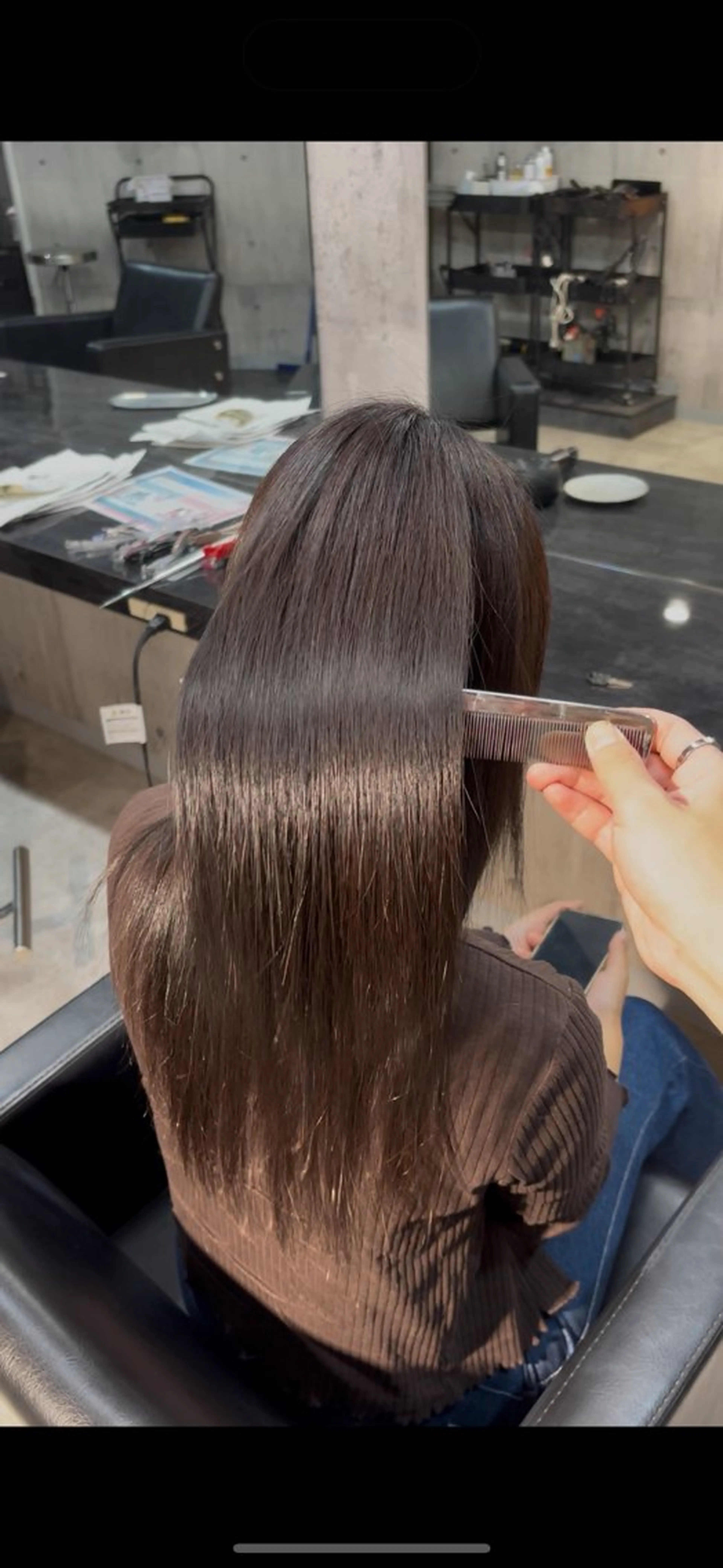 ロング 縮毛矯正 縮毛矯正 溝渕朋也 /髪質改善ストレートのヘアスタイル