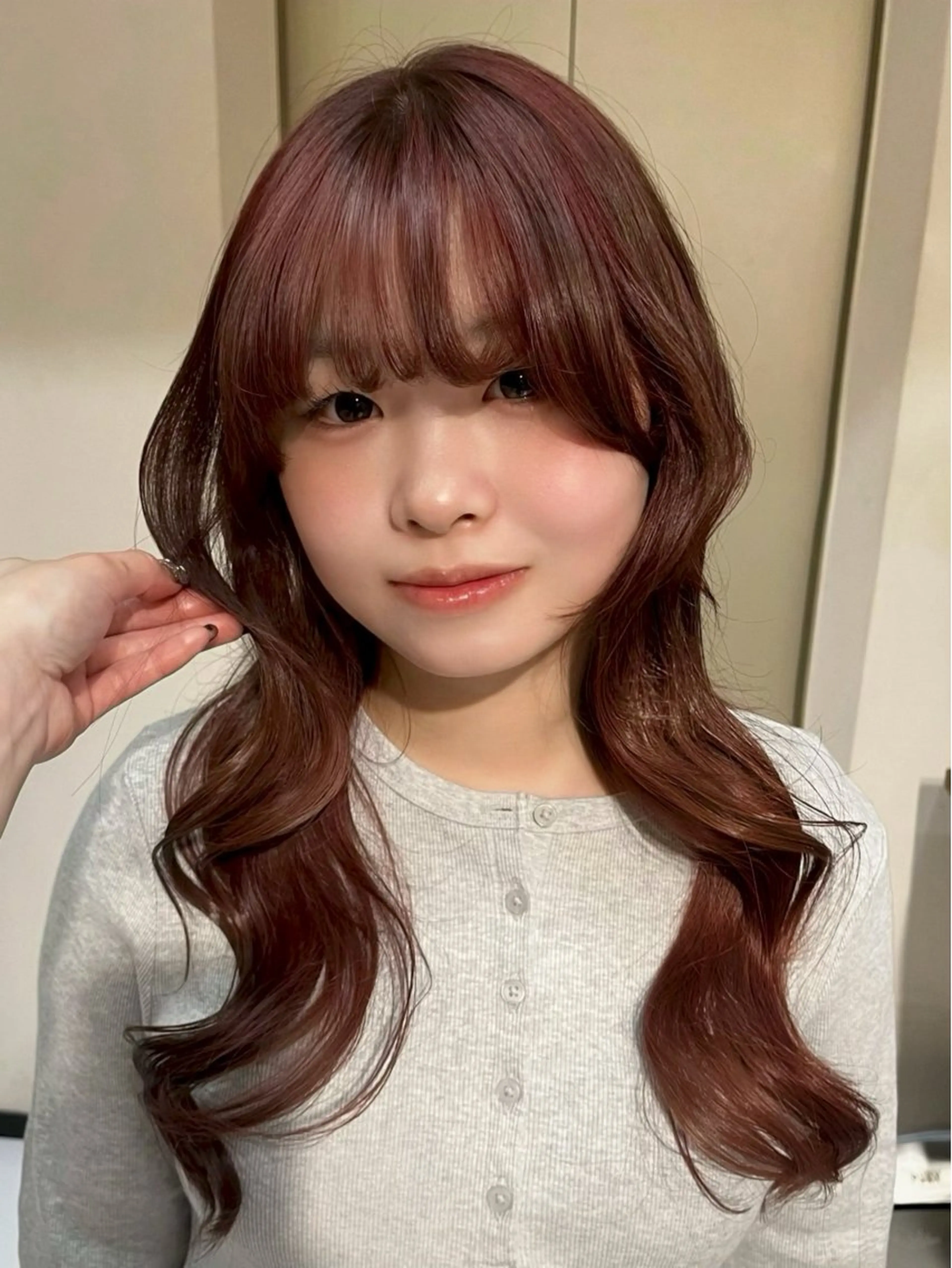 ロング カラー ヘアアレンジ ピンクカラー ヘアカラー 🍑透明感艶カラー 🍑/momoのヘアスタイル