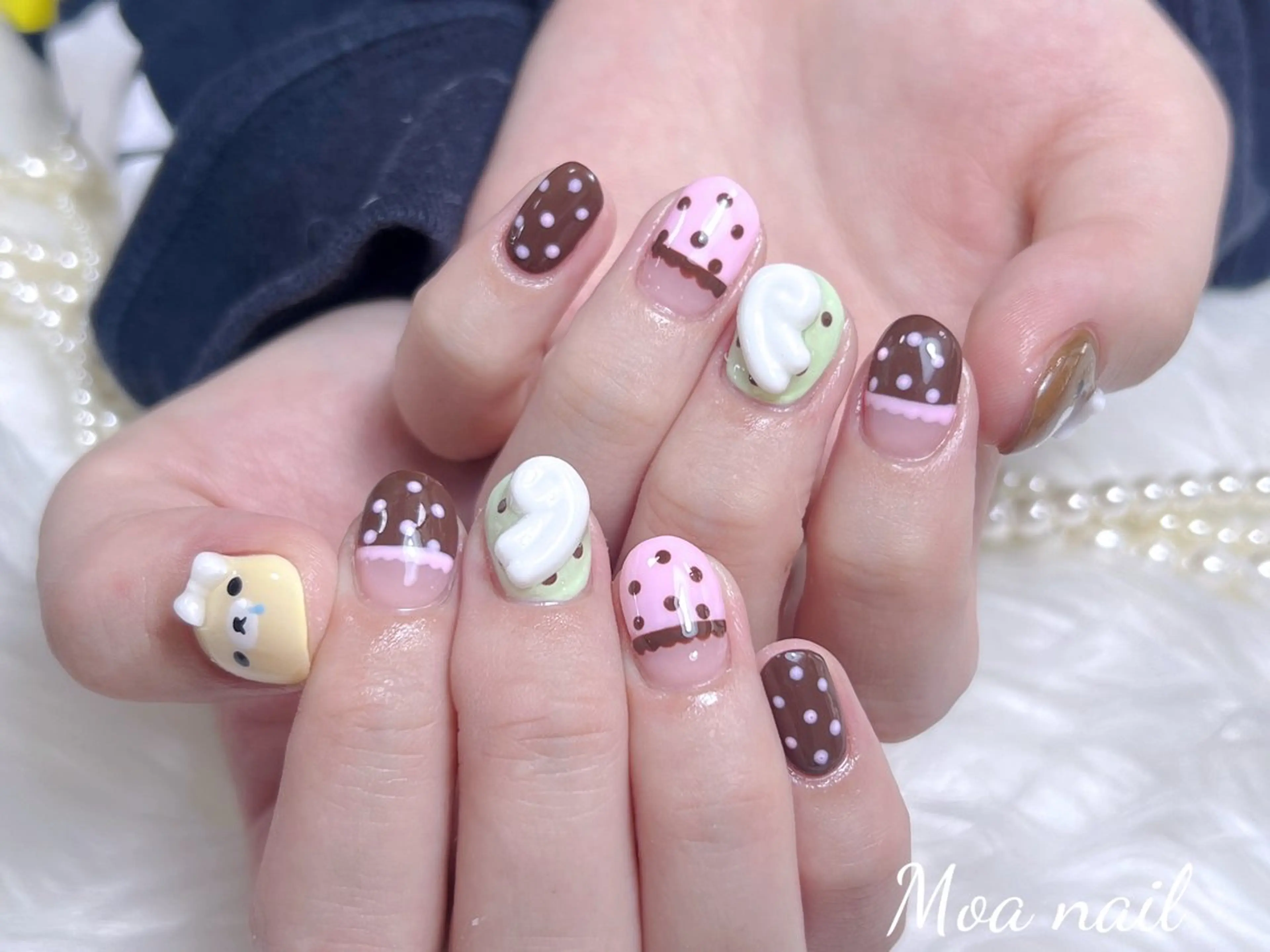 ネイル 長さ出し スカルプネイル ワンホンネイル ハンドネイル Moa nailのネイルデザイン