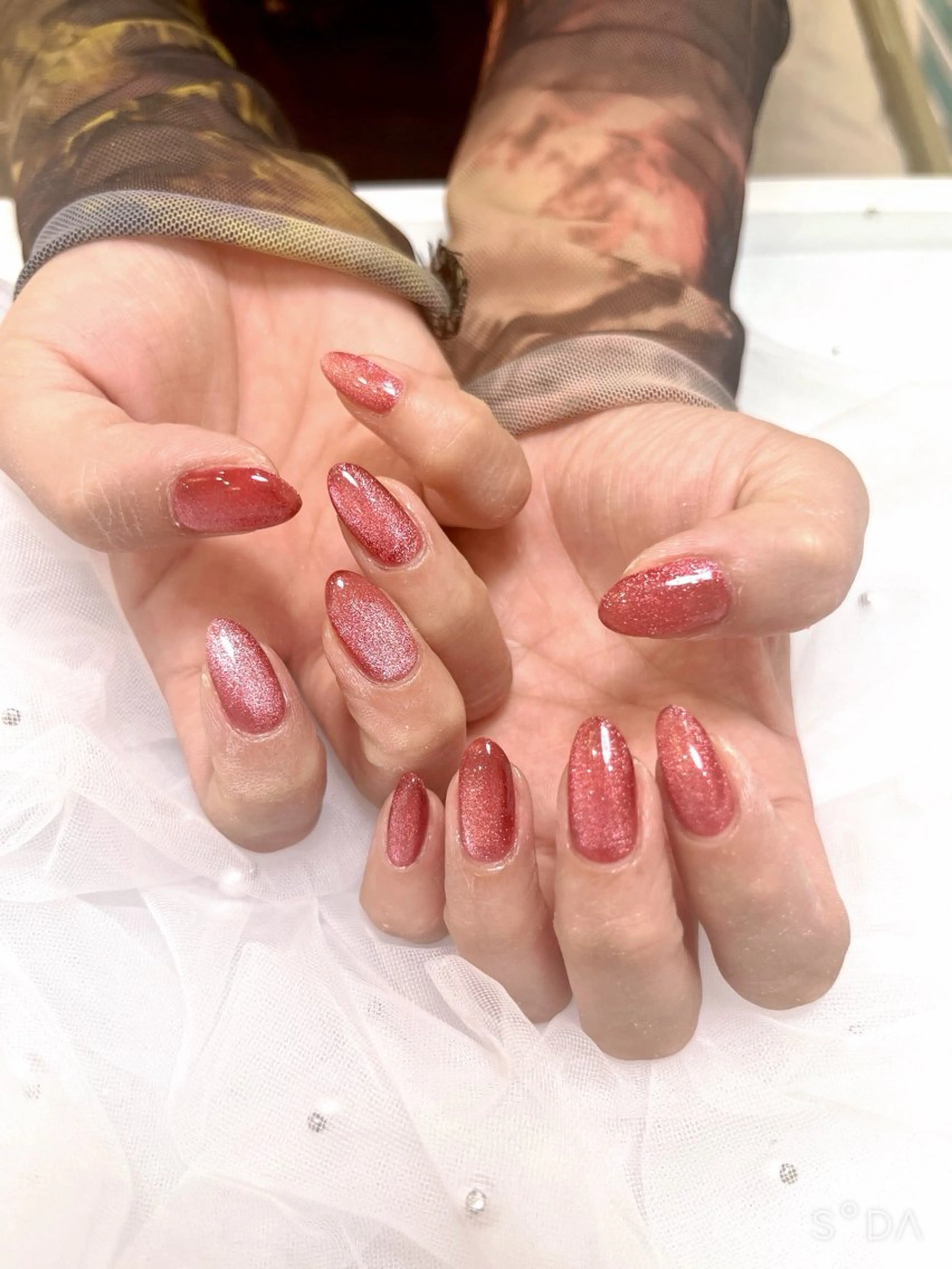 ネイル 赤色 エルバイノリコ加藤 パラジェル取り扱い店のネイルデザイン