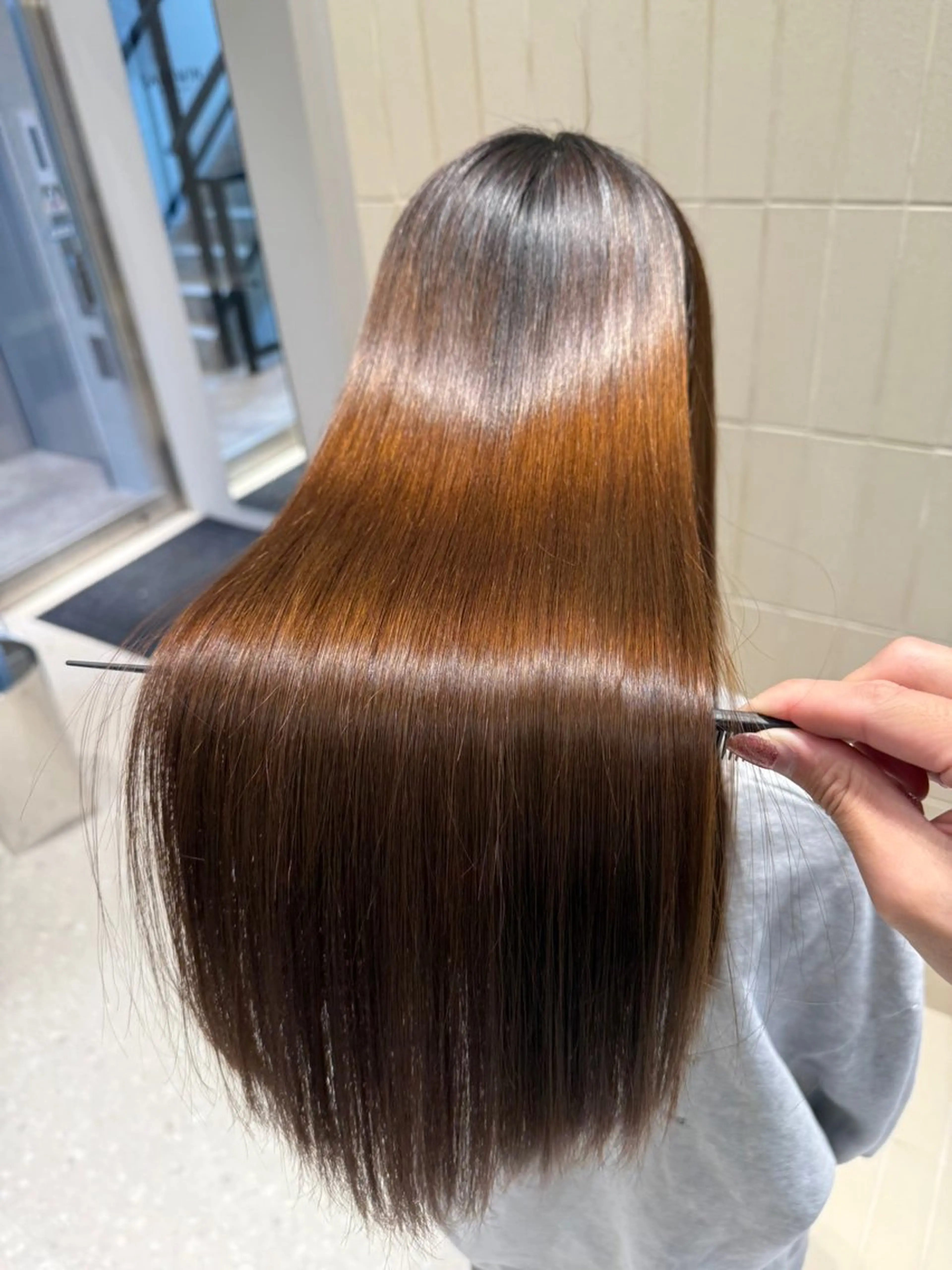 ロング パーマ ヘアアレンジ カット ヘアカラー 縮毛矯正 トリートメント 縮毛矯正/髪質改善/ ブリーチ毛/木元渓太のヘアスタイル