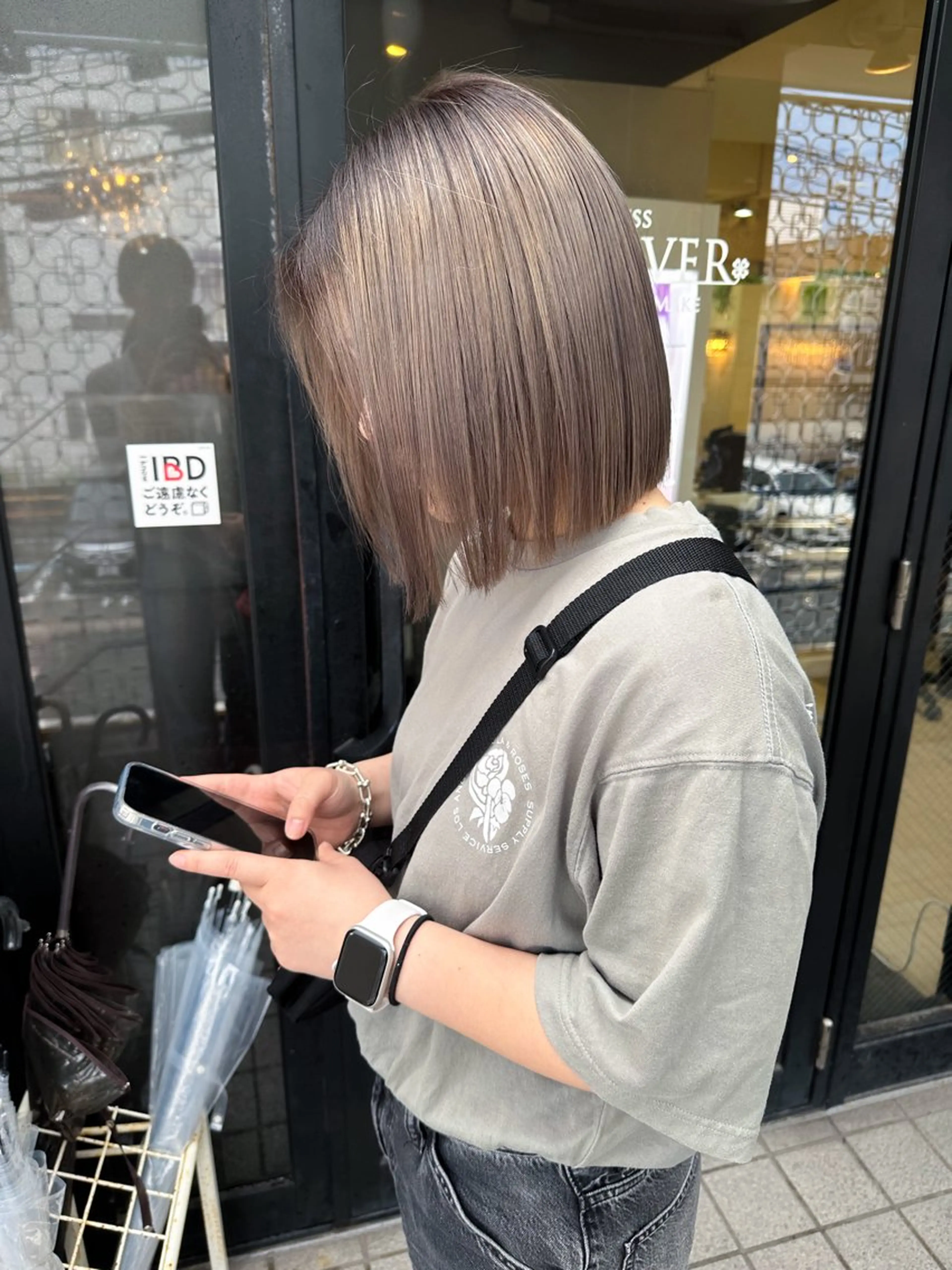 ミディアム カラー カット ヘアカラー トリートメント SAKURA✨ ショート/ボブのヘアスタイル