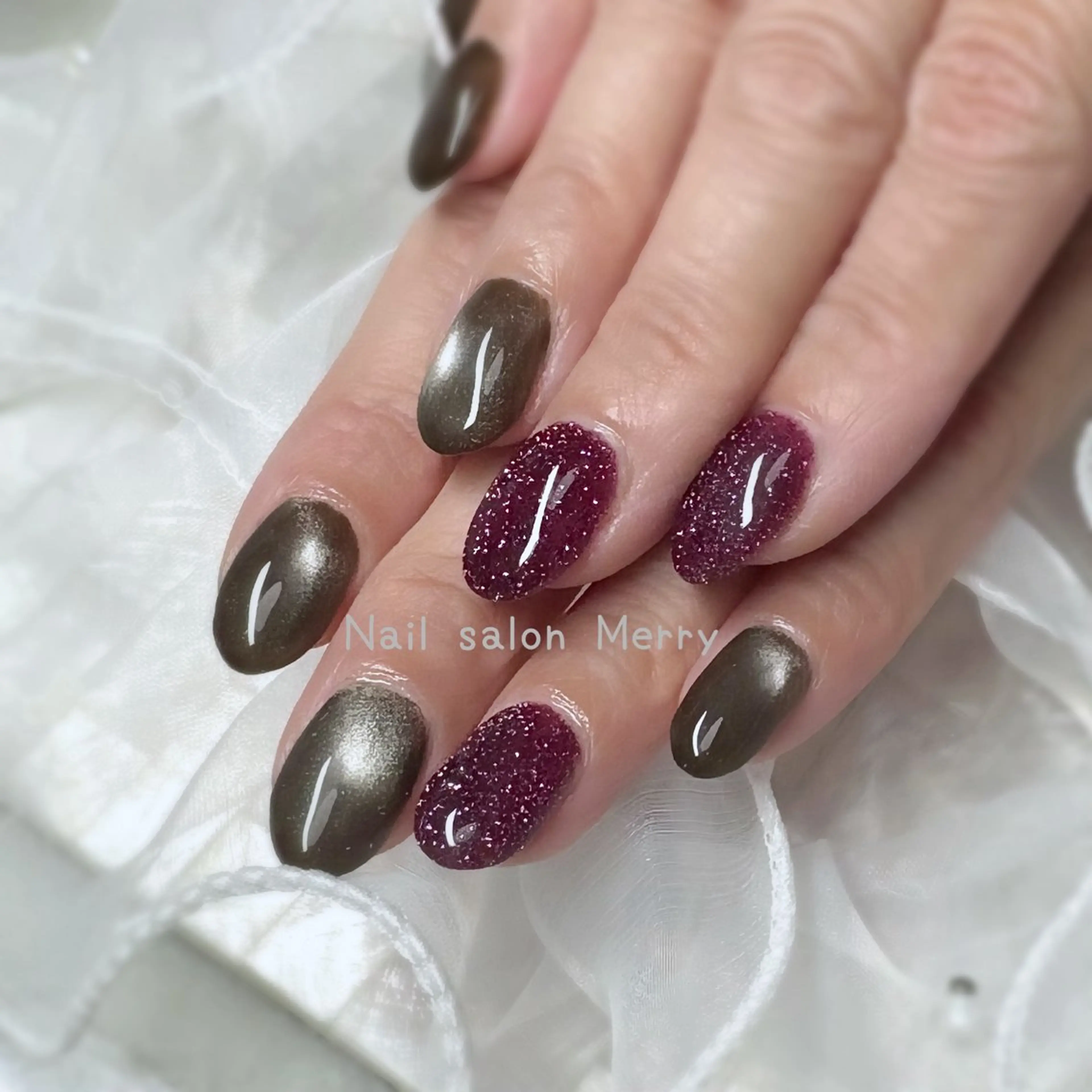 ネイル フラッシュネイル マグネットネイル ハンドネイル Nail salon Merryのネイルデザイン