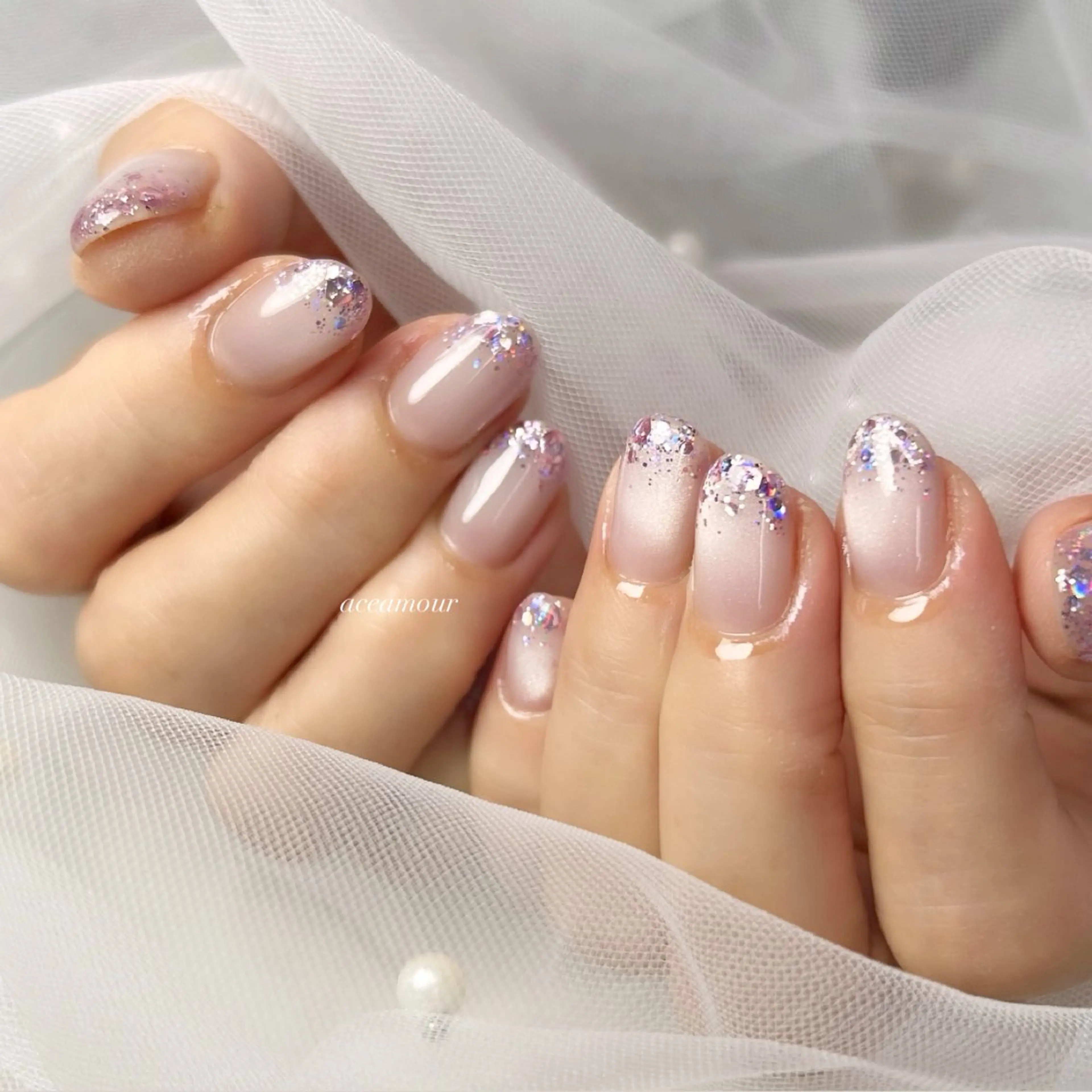 ネイル ラメ(グリッター) ネイル/耳つぼ /新ホワイトニングのネイルデザイン