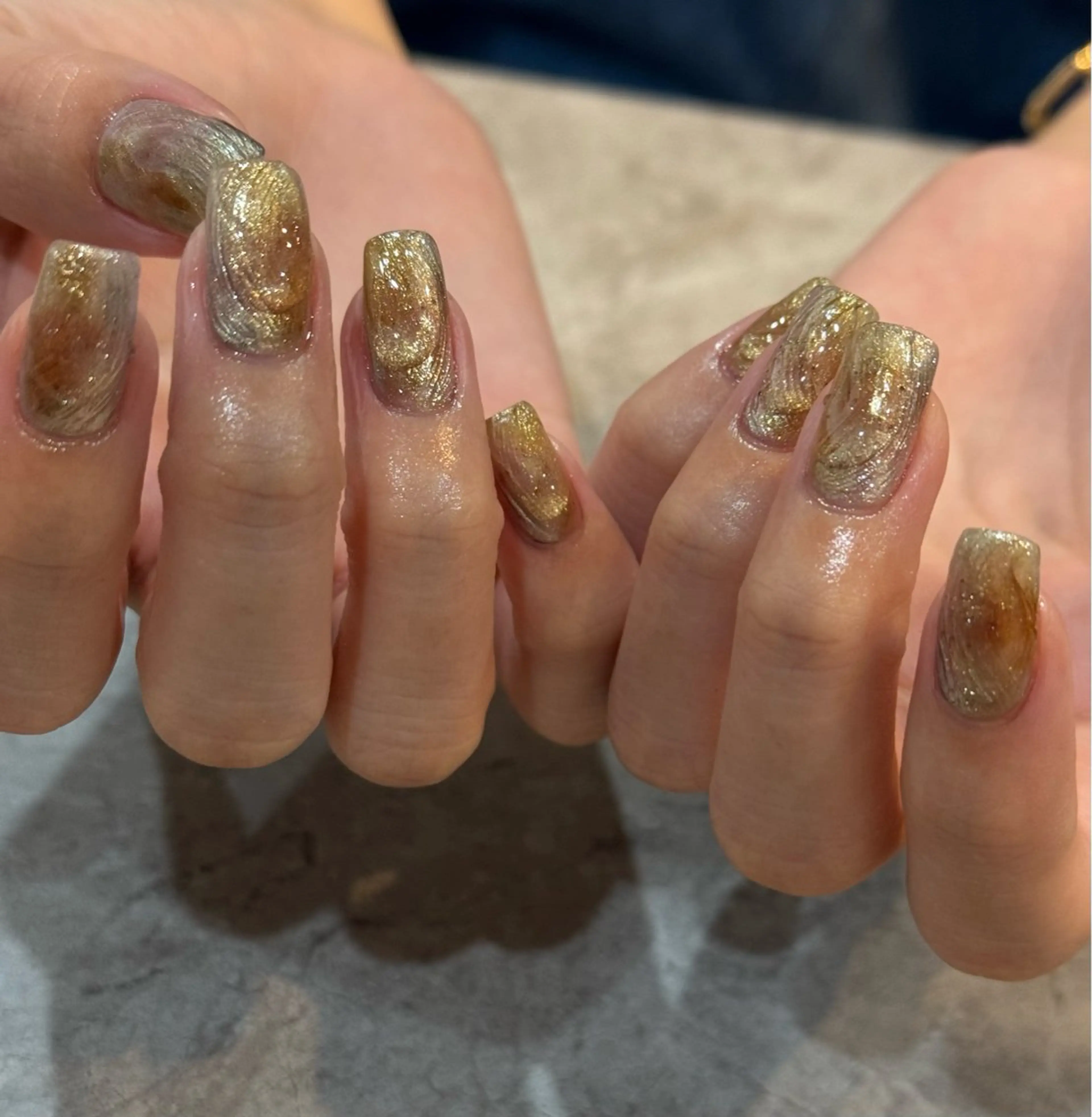 ネイル キラキラネイル ぷっくりネイル ハンドネイル Blé nailのネイルデザイン
