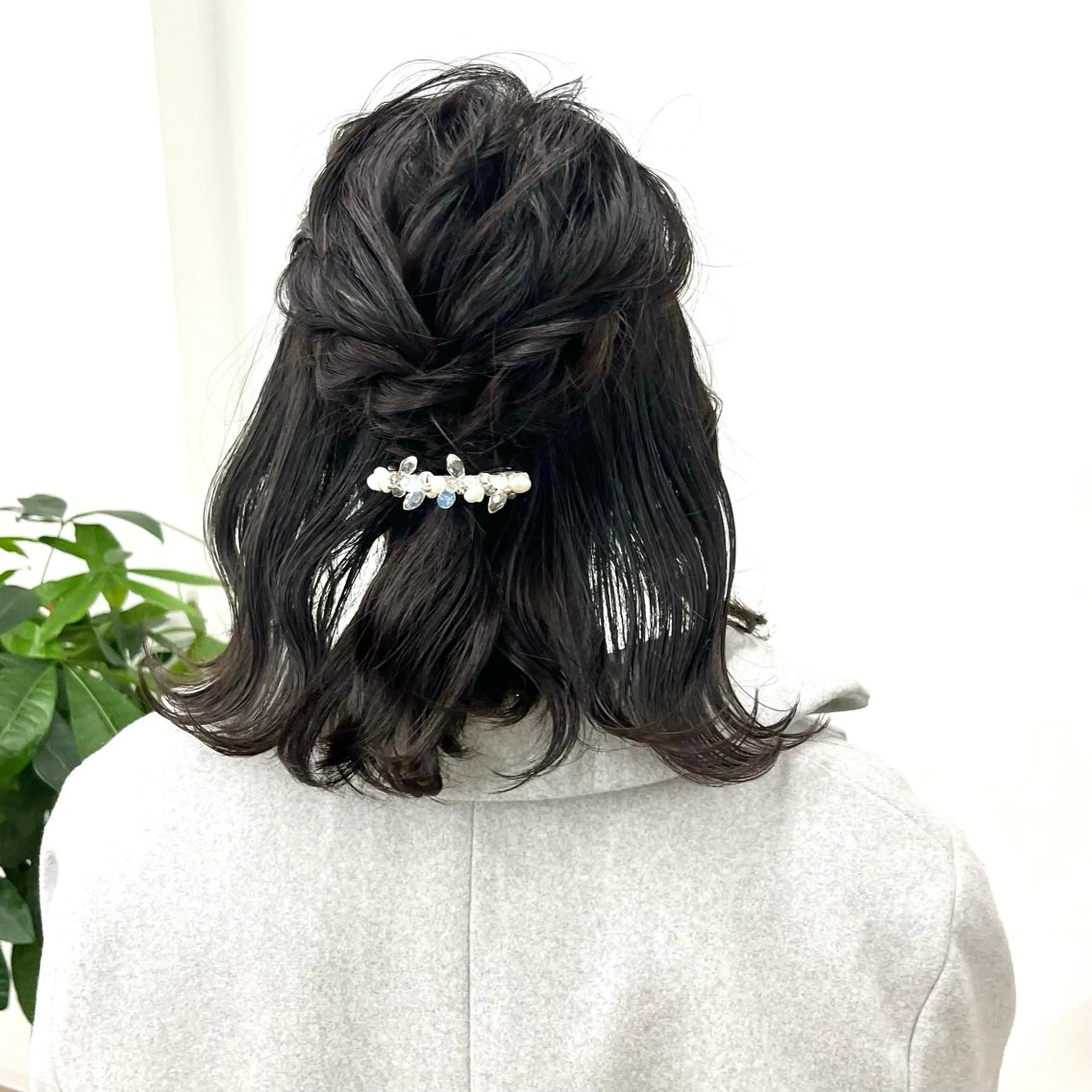 ミディアム ヘアアレンジ ハーフアップ 結婚式・ブライダル 卒業式のヘアスタイル ハイライト HIROKO / 透明感暖色カラー🎀のヘアスタイル