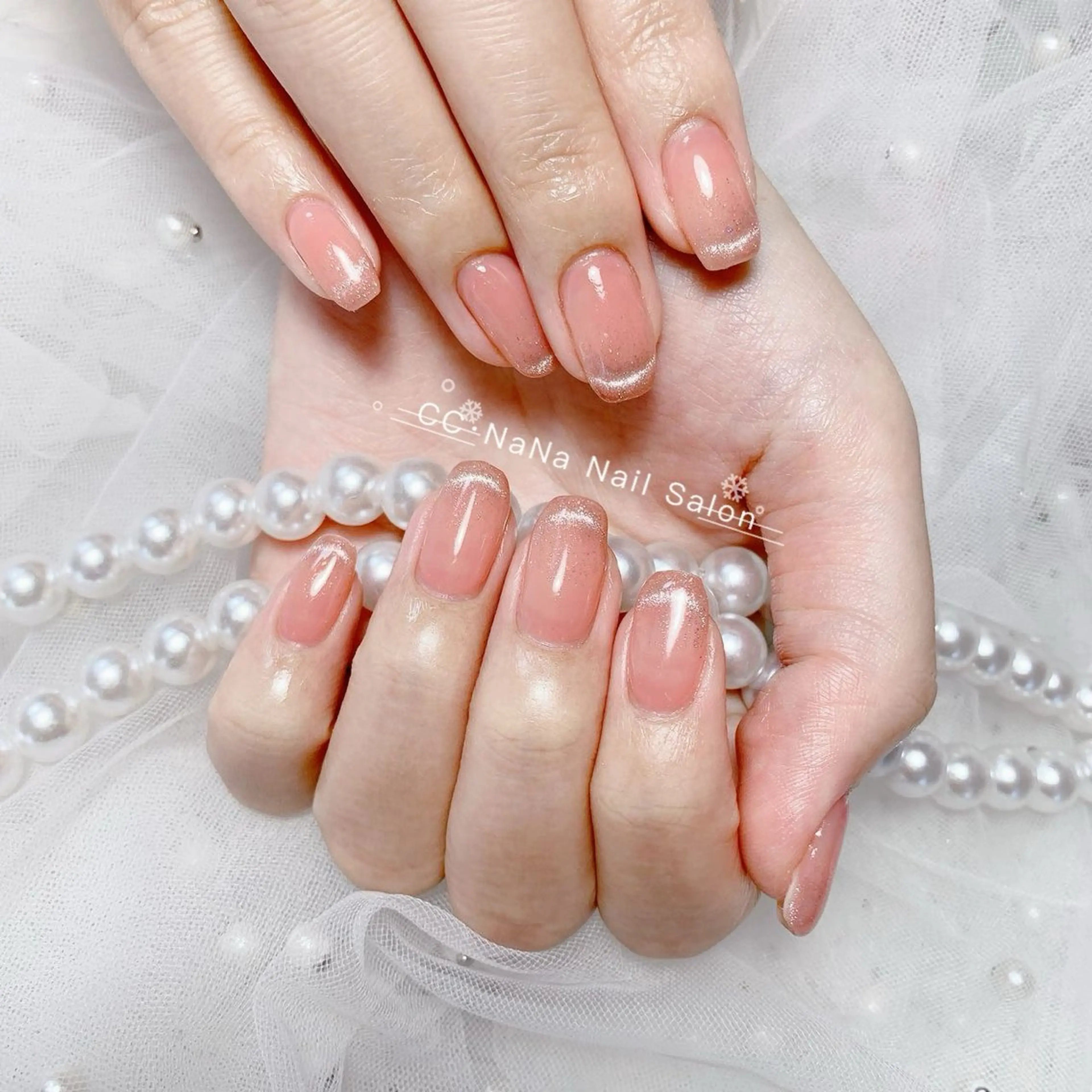 ネイル チークネイル フラッシュネイル ハート キラキラネイル 韓国ネイル ハンドネイル 💎CC・NaNa 韓国風ネイル🌙Cのネイルデザイン