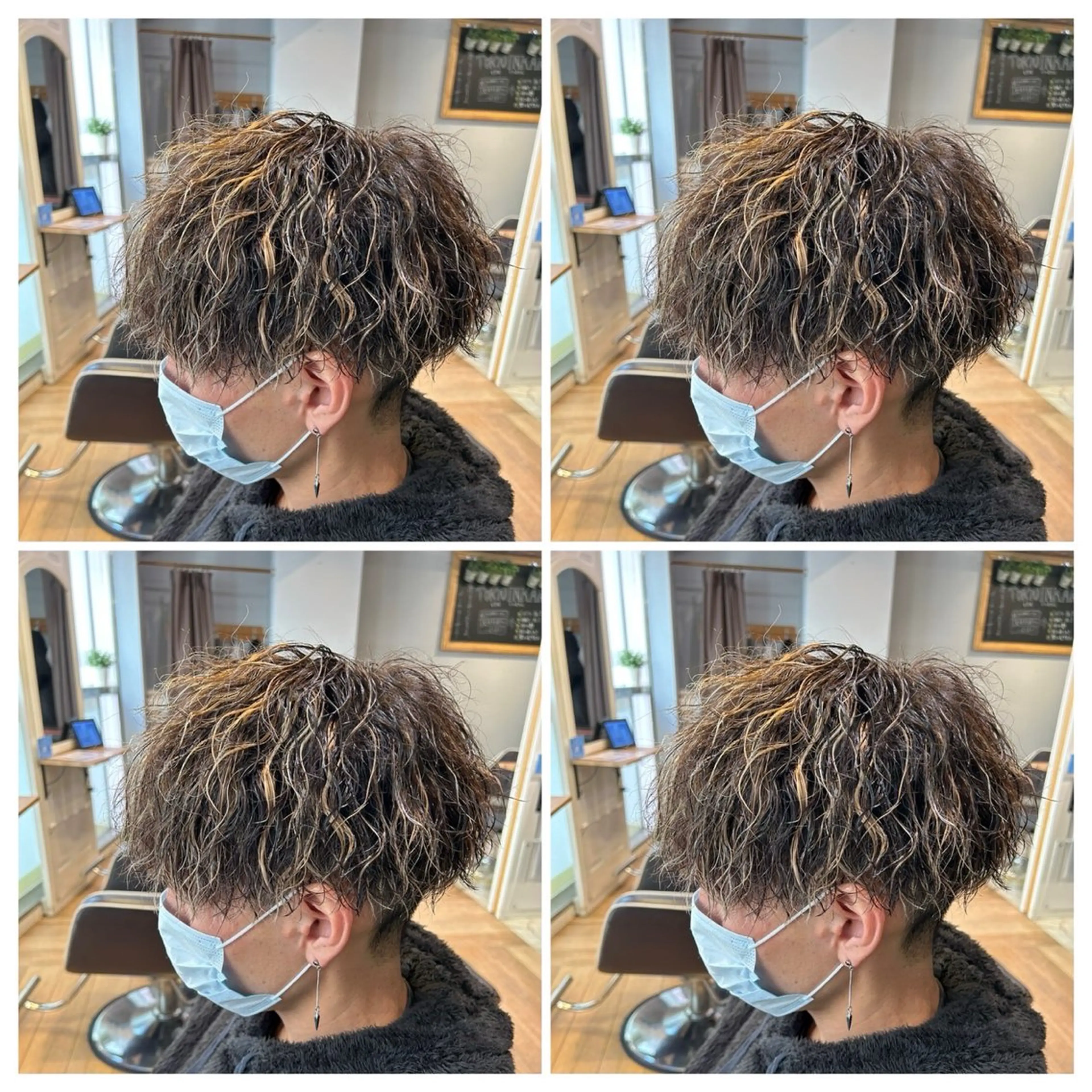 ミディアム カラー パーマ メンズ カット ヘアカラー パーマ トリートメント 🟣メンズパーマ 川端 永遠🟣のヘアスタイル