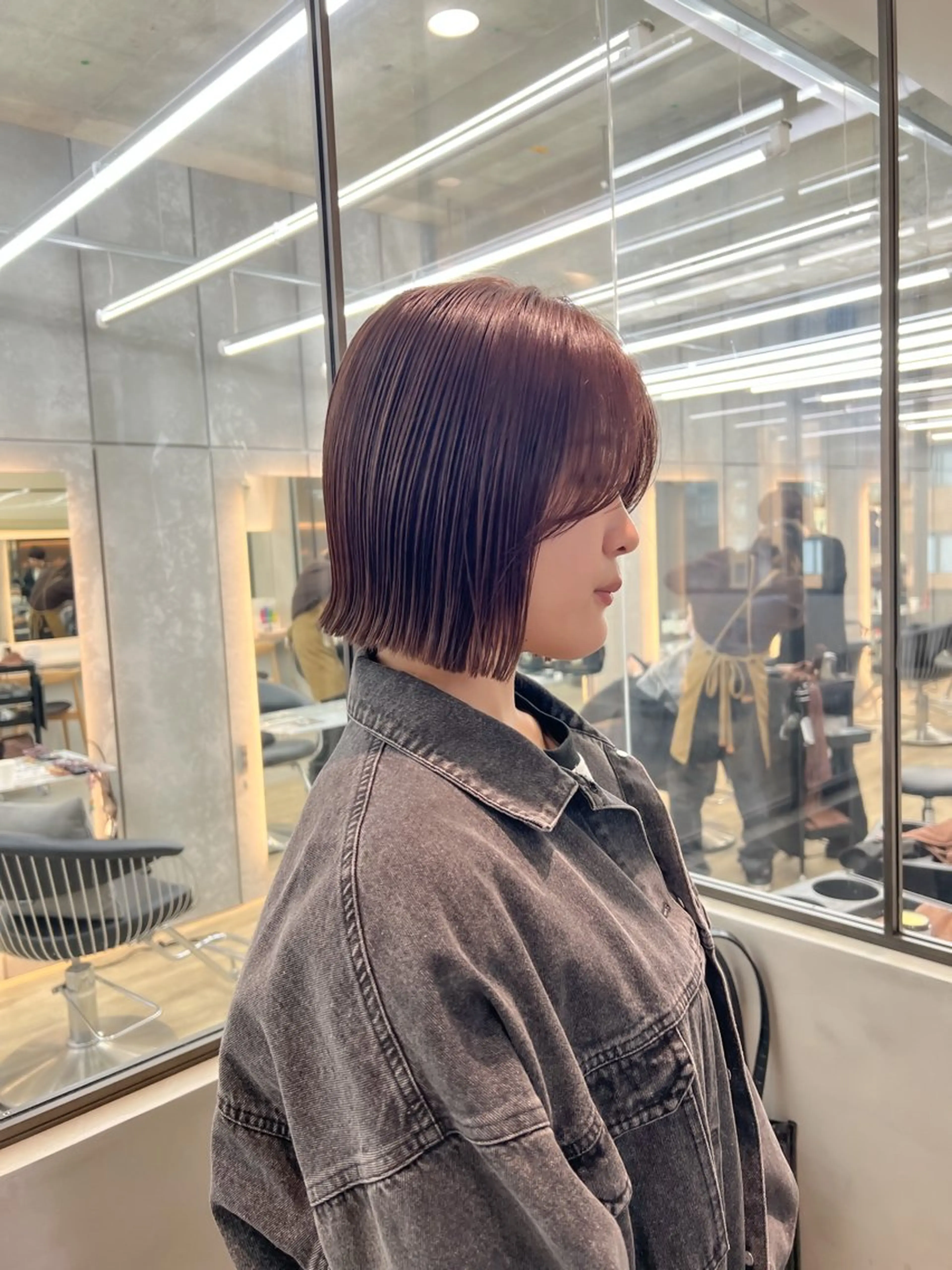 ミディアム ボブ/縮毛矯正 髪質改善/もえるのヘアスタイル