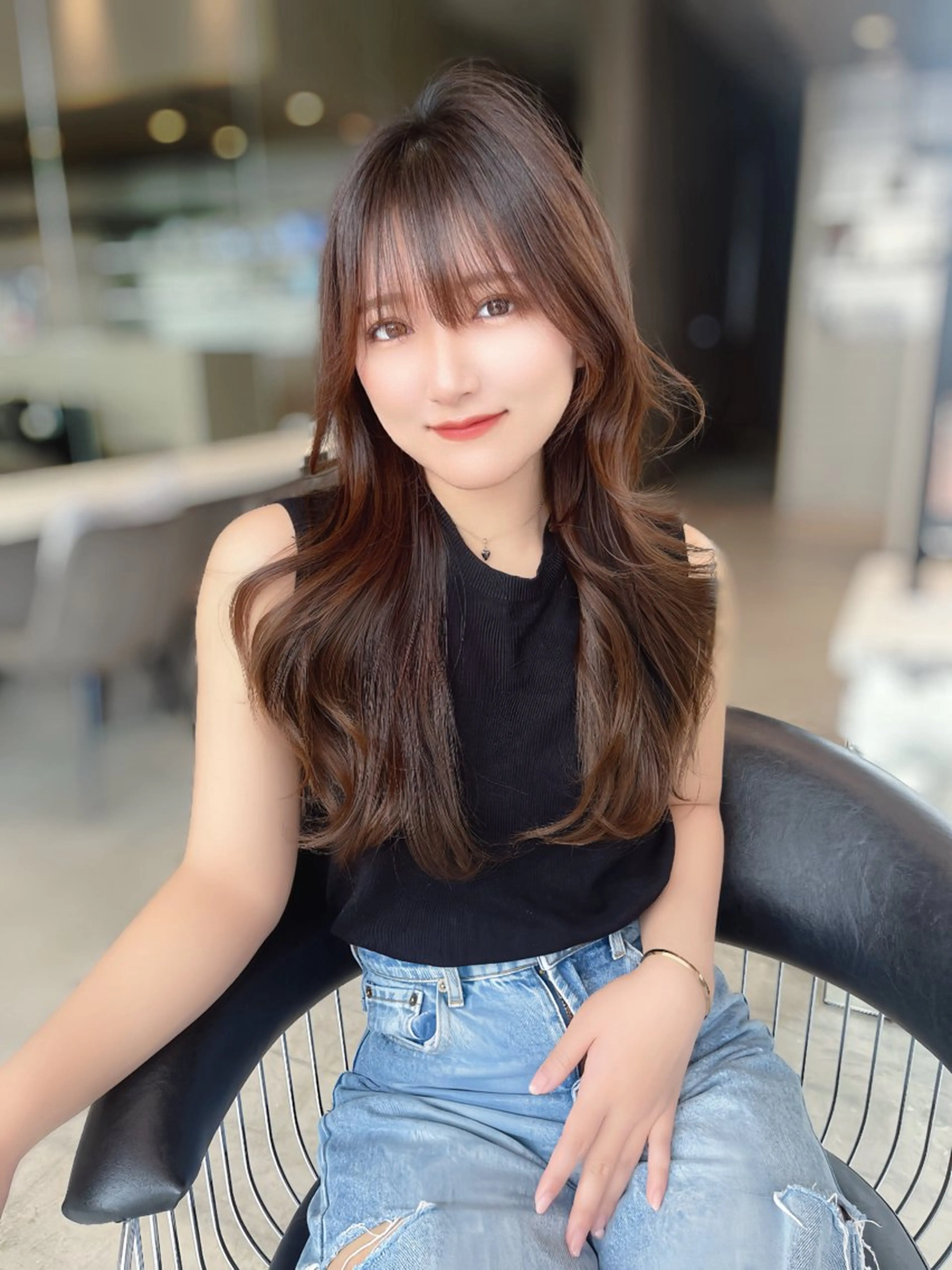 ロング レイヤー/髪質改善 /透け感カラー/艶髪のヘアスタイル