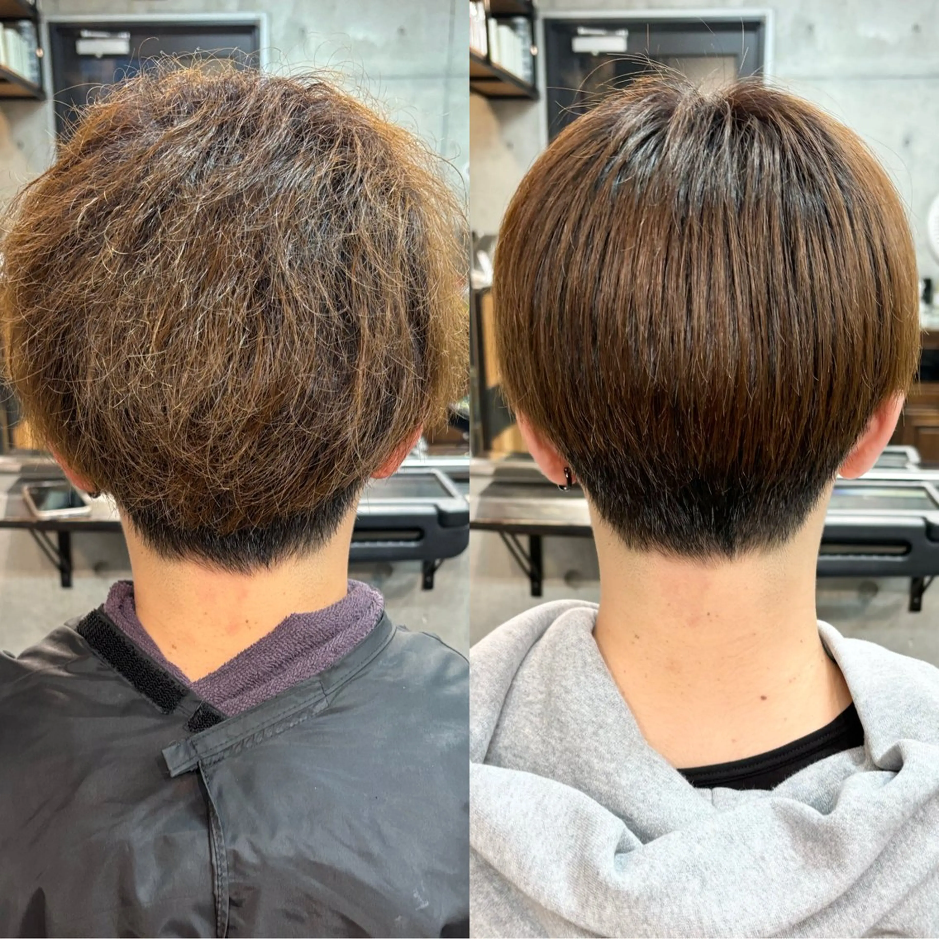 ショート パーマ メンズ メンズブリーチ 酸性ストレート ストレートパーマ カット 縮毛矯正 トリートメント ショートボブ髪質改善 縮毛矯正のプロ山道潤のヘアスタイル