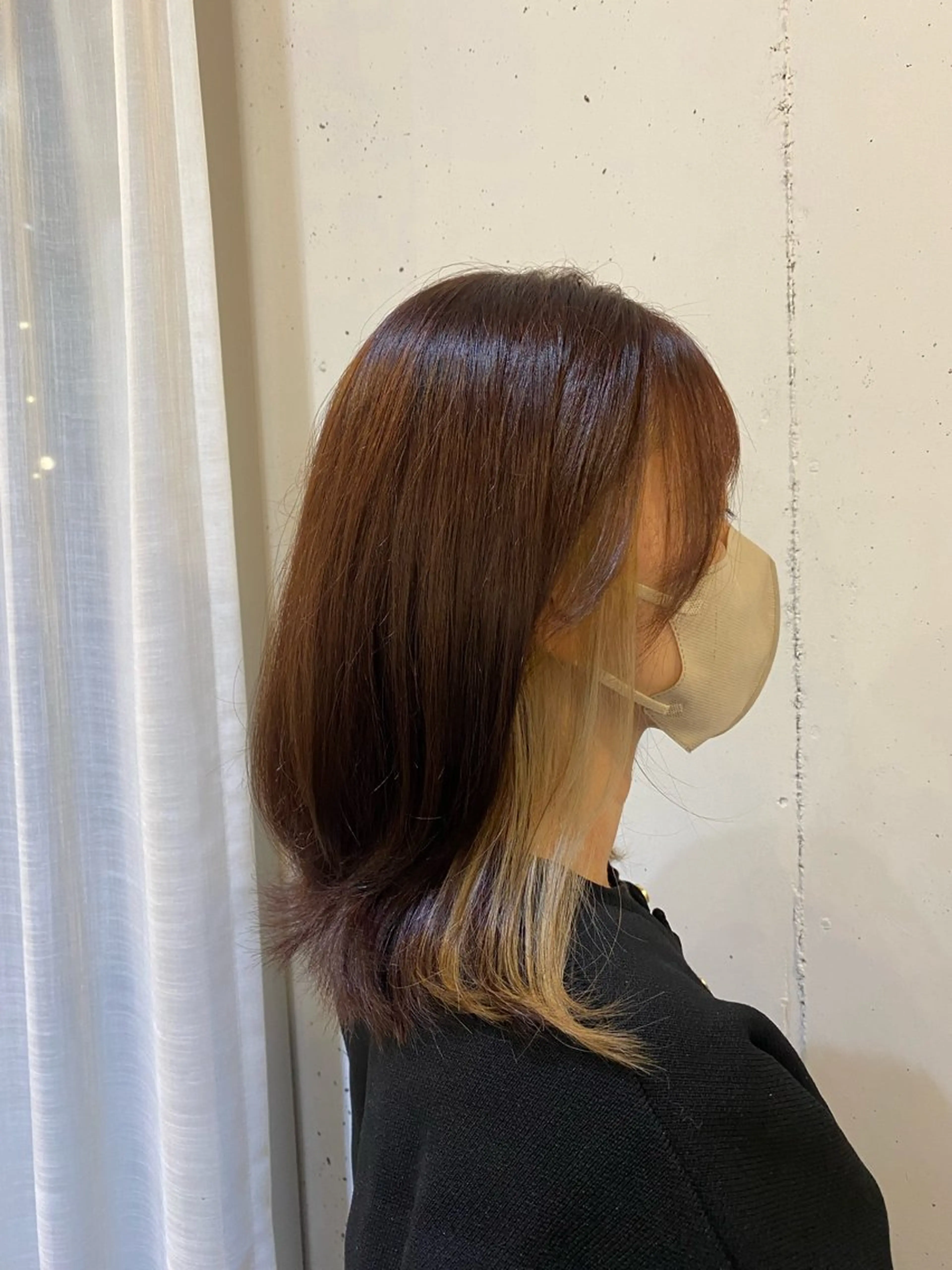 セミロング カラー イヤリングカラー . SHIZUKAのヘアスタイル