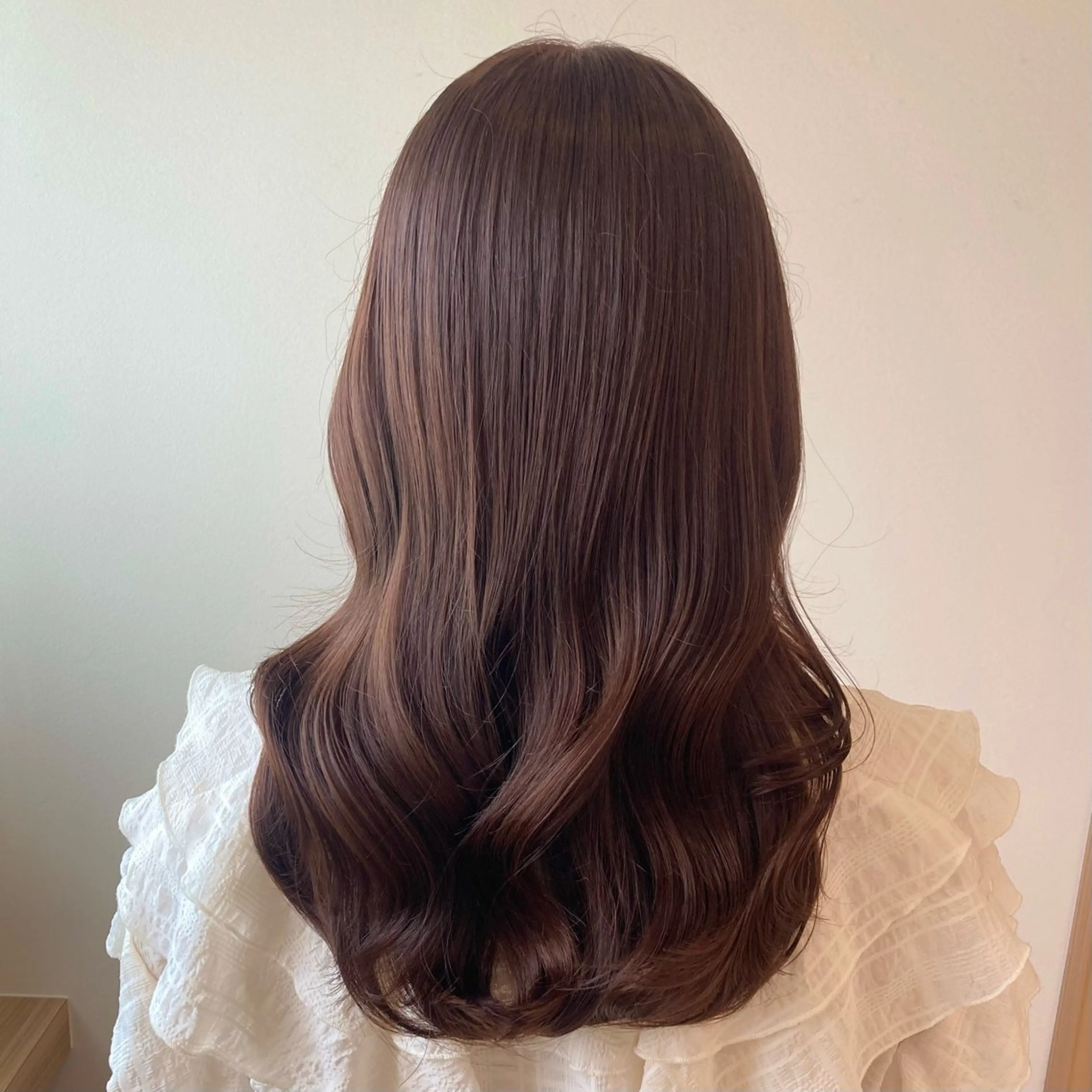 セミロング カラー ベージュカラー ピンクカラー ピンクベージュ 🫧ベージュカラー 🫧吉田奈央のヘアスタイル