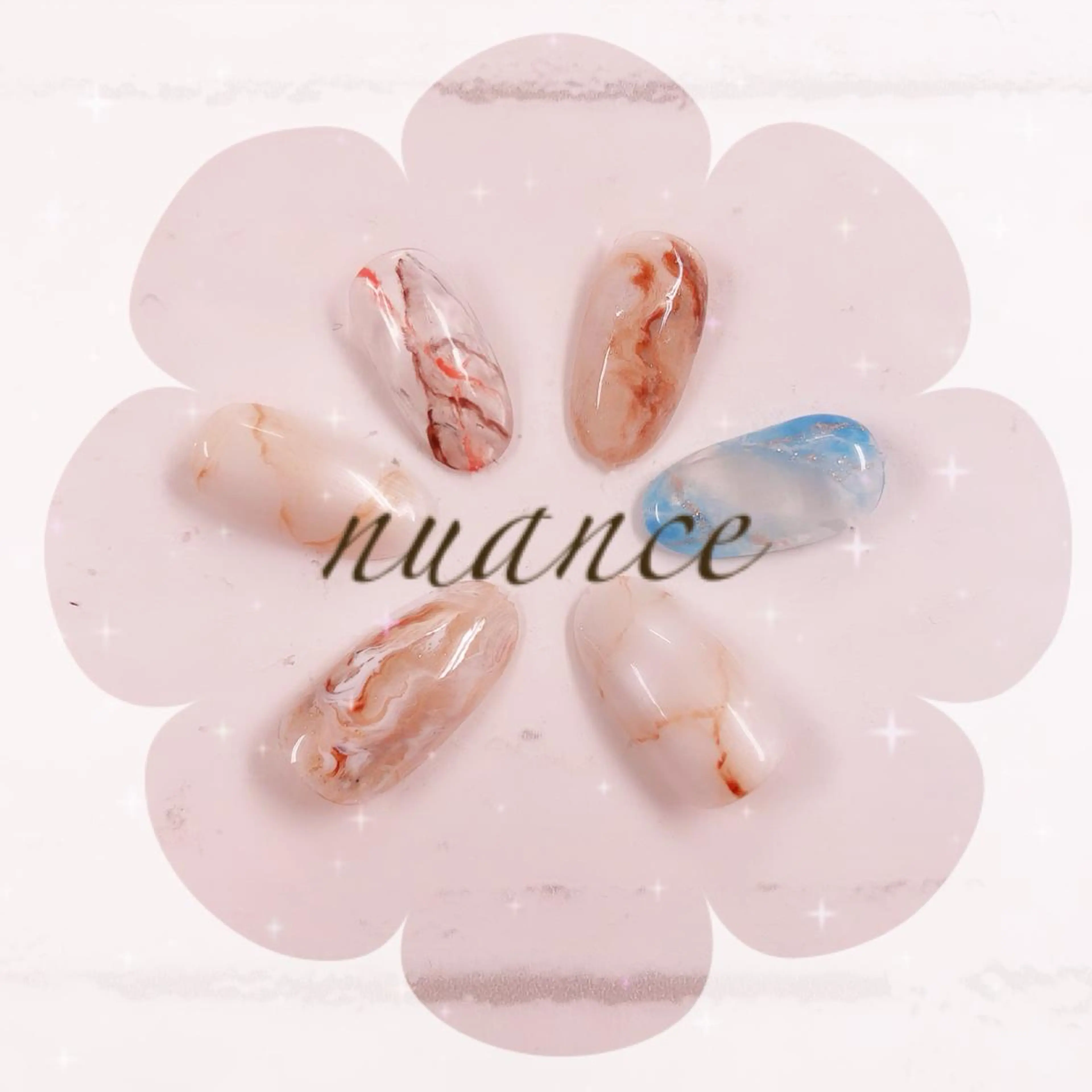 ネイル アートネイル 大理石ネイル(マーブル) ニュアンスネイル ono megumiのネイルデザイン