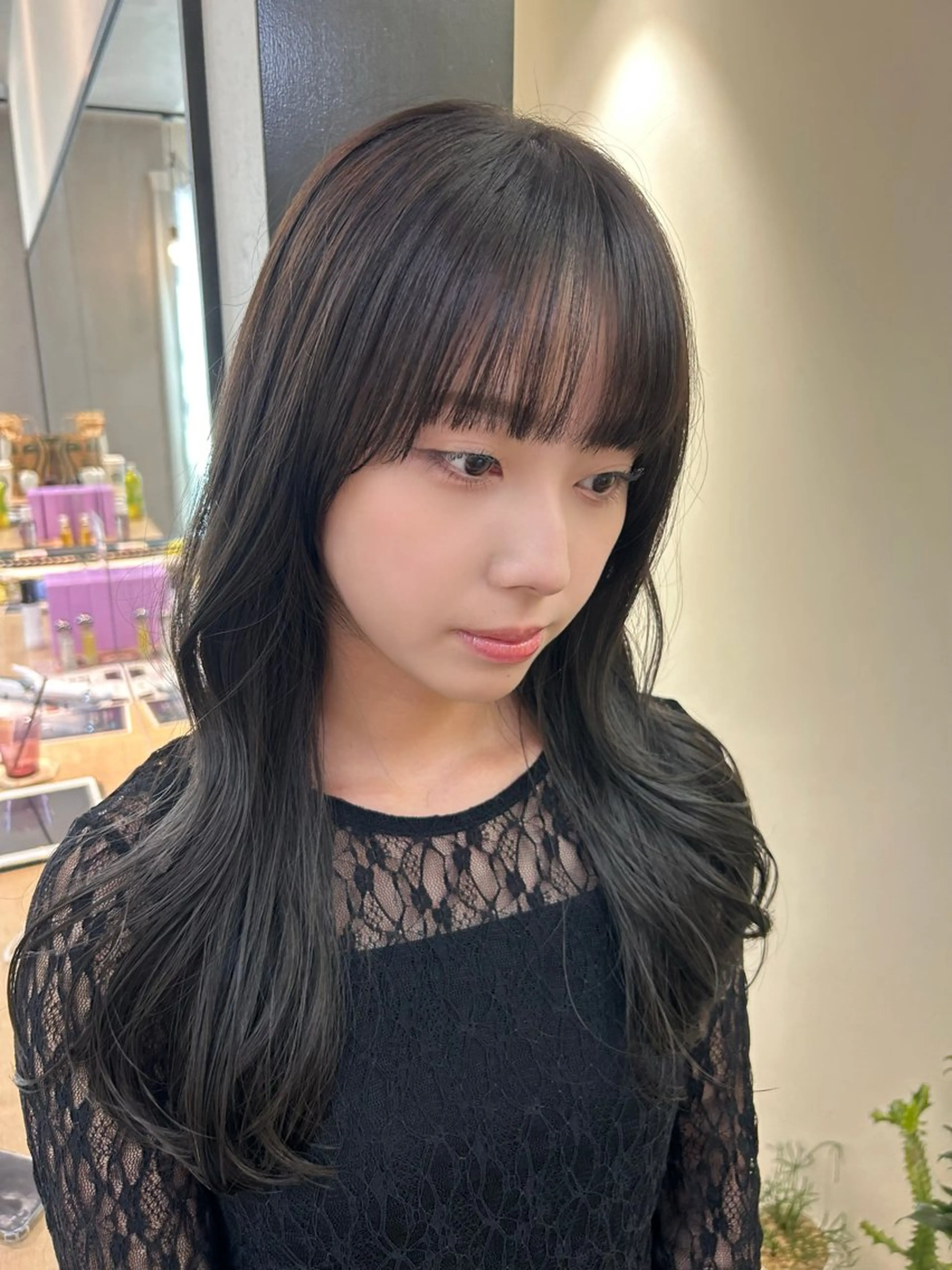ロング カラー グレージュ hub hair レイヤー/透明感のヘアスタイル