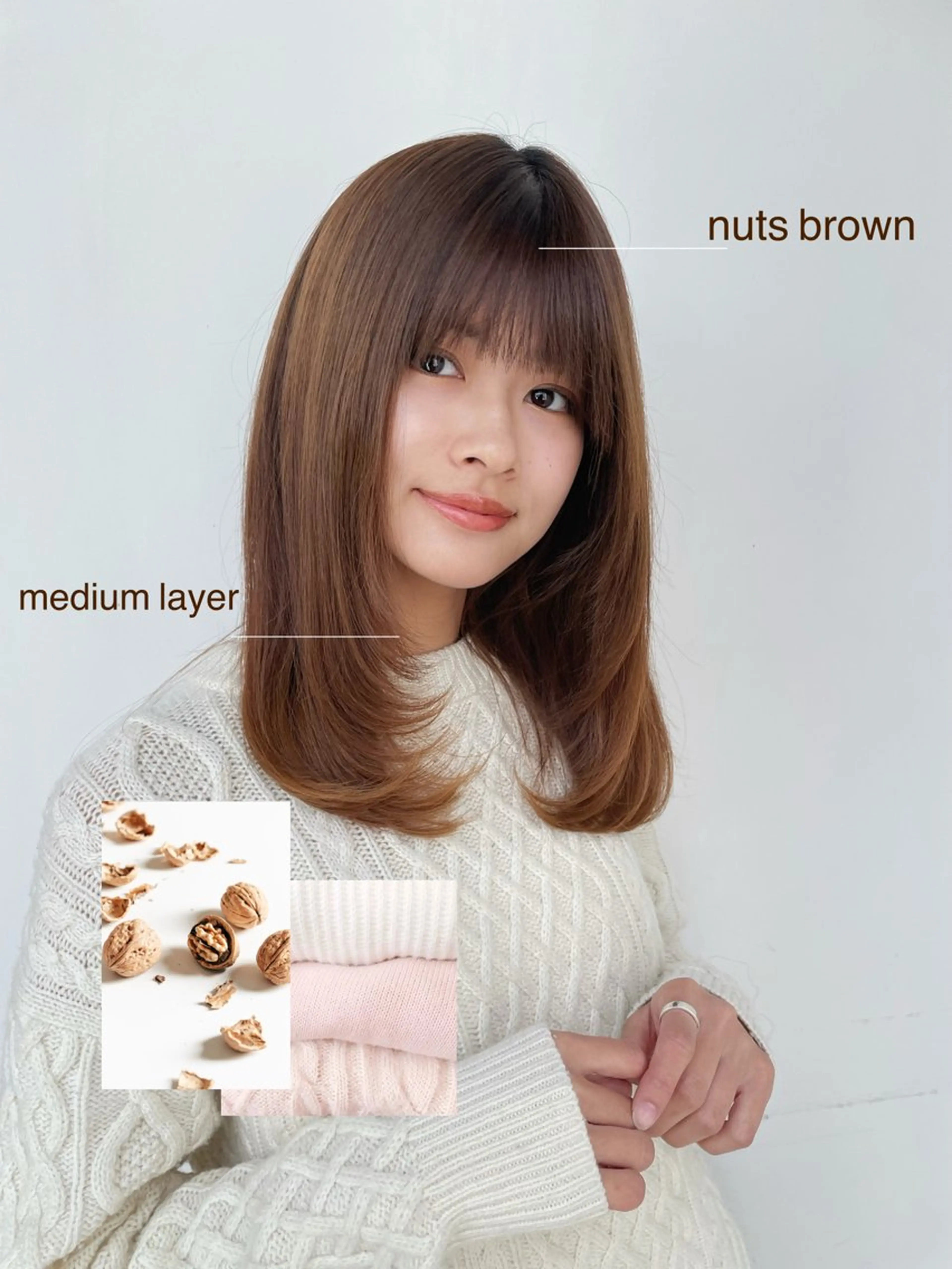 ミディアム ミディアムレイヤー レイヤーカット カット ヘアカラー ボブ/ミディアム 親しみやすさ/さくらのヘアスタイル