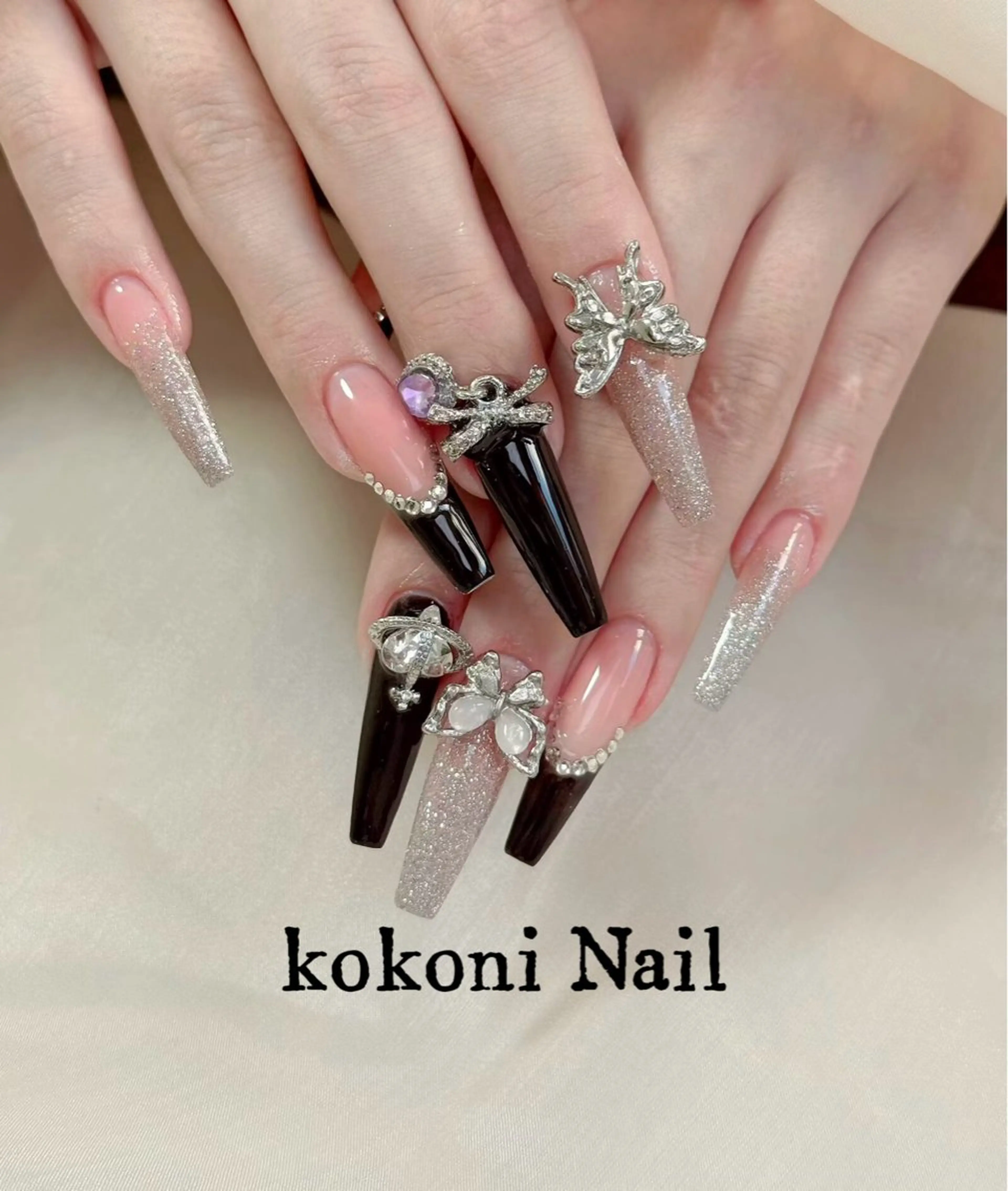 【每日1名限定👑】チップ長さ出し＋持ち込みデザイン＋パーツやり放題✨（初回ソフトジェルオフ無料／ケア込み）の写真